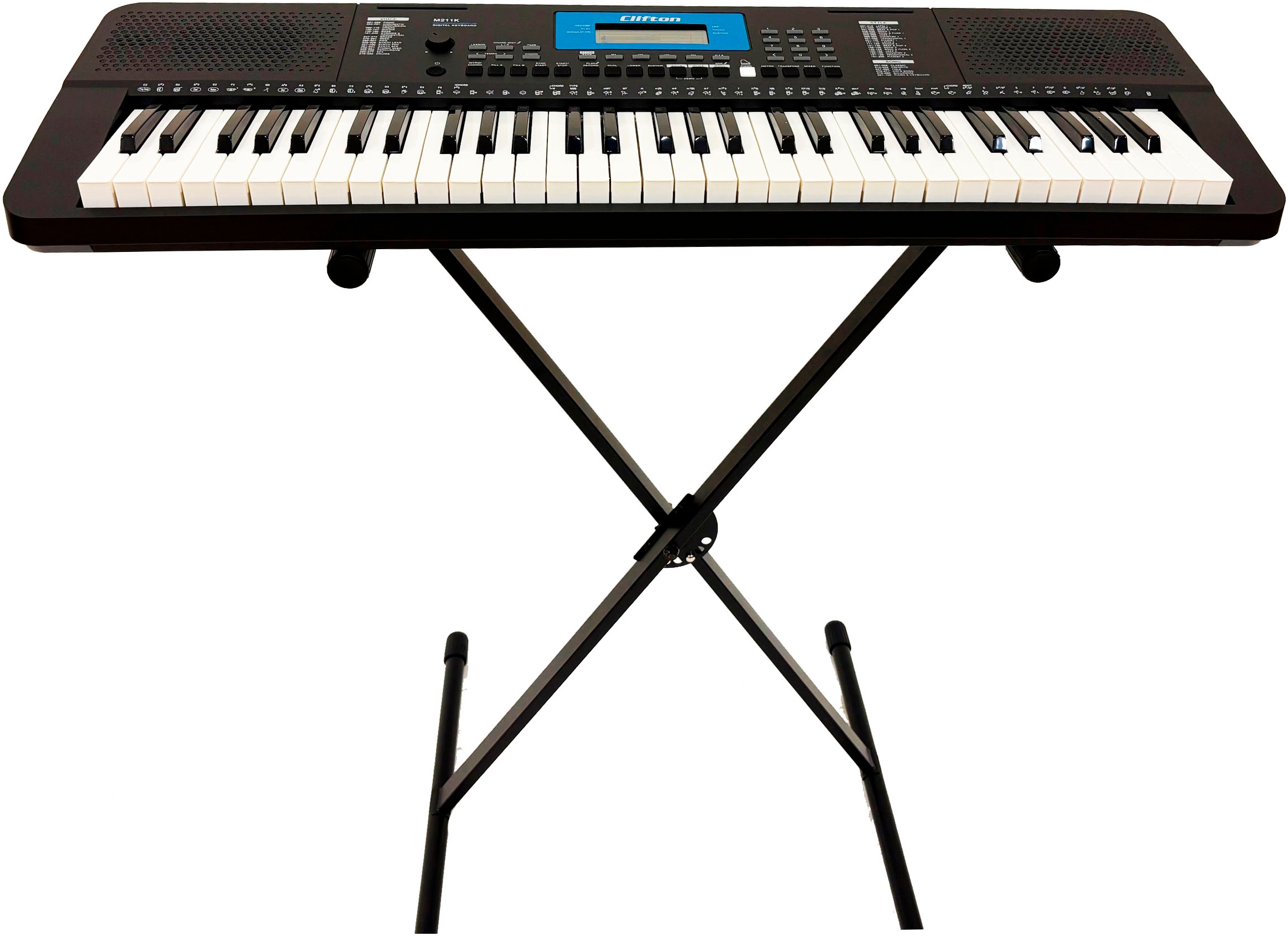 CLIFTON Jungen Home-Keyboard "M211 inklusive Keyboardständer", B/H/L: 96cm x 13cm, silber, B:96cm H:13cm, Tasteninstrumente