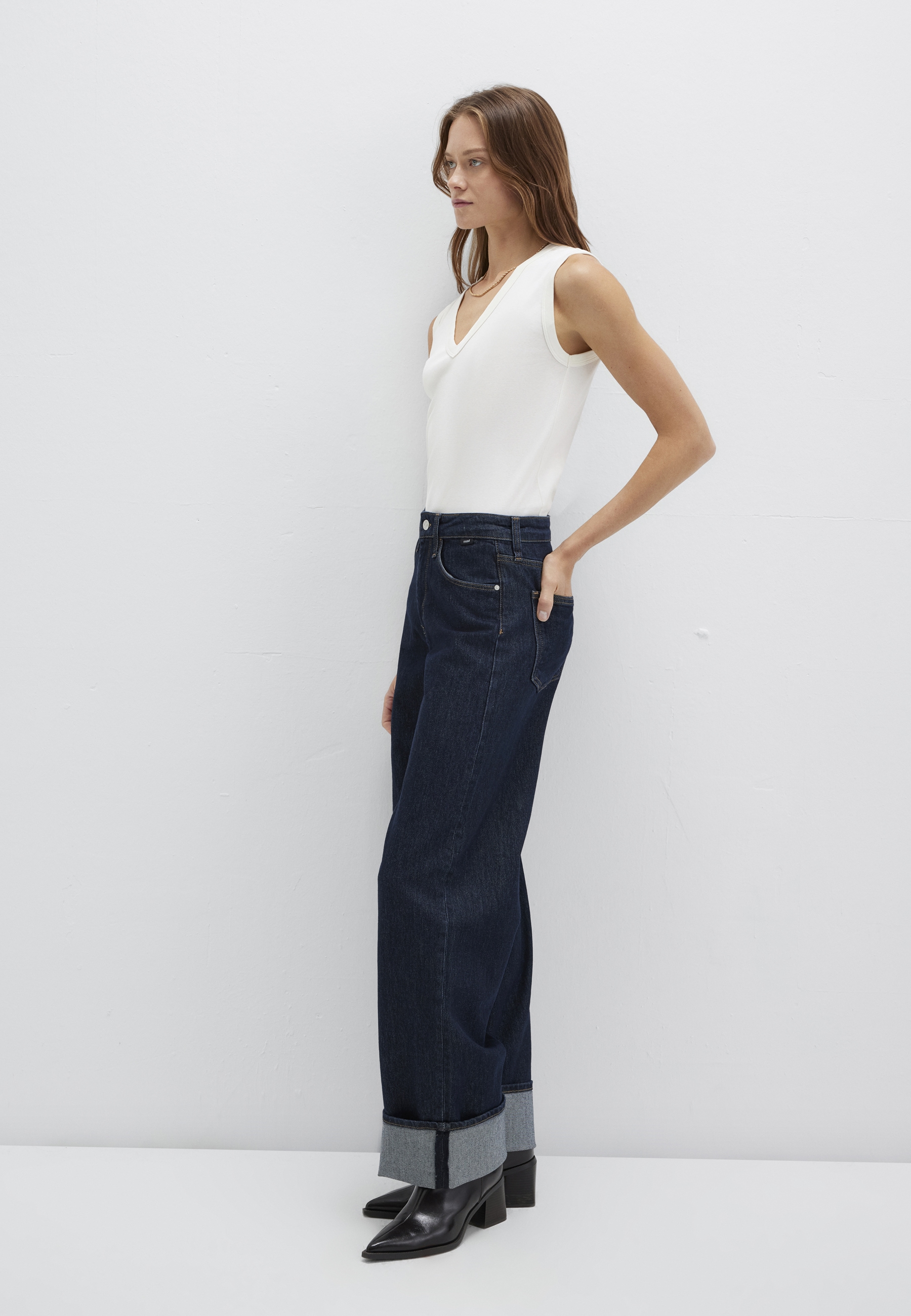 Mavi Weite Jeans »SANDRA« Cuffed Wide Leg