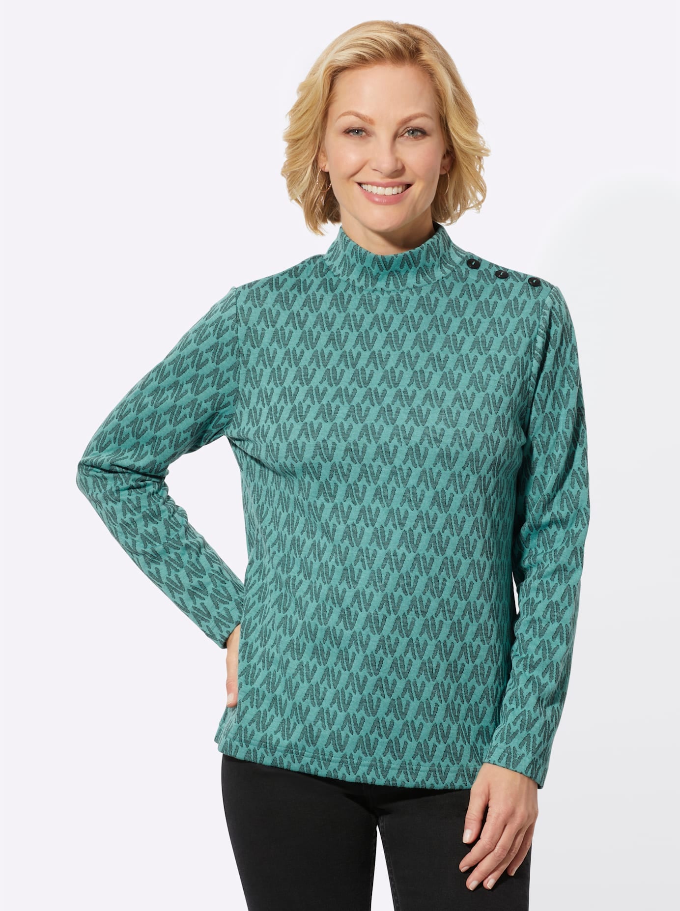 Classic Basics Stehkragenshirt »Jacquard-Shirt«, (1 tlg.)