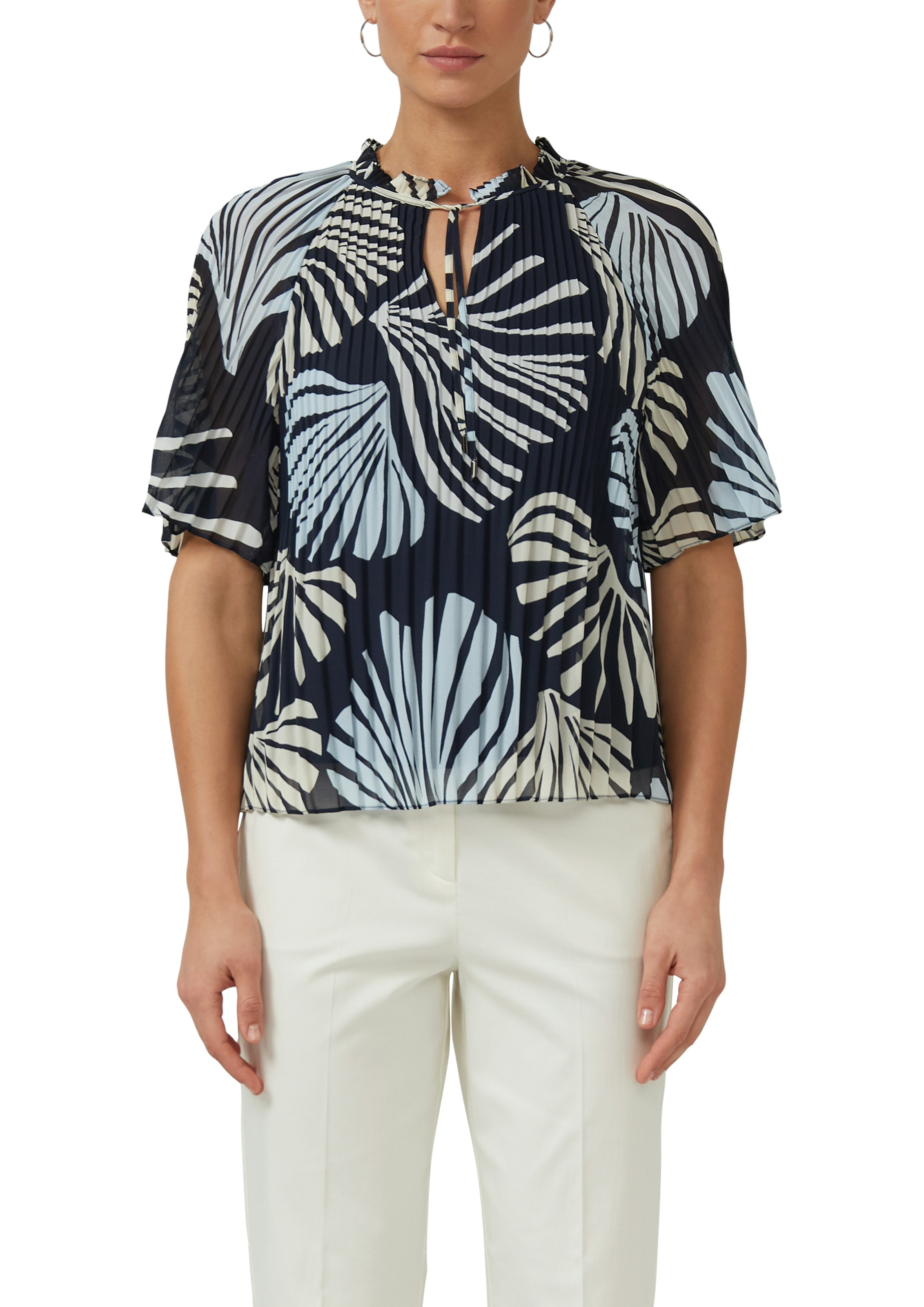 s.Oliver BLACK LABEL Plisseebluse leicht ausgestellte 3/4-Ärmel, mit Schlei günstig online kaufen