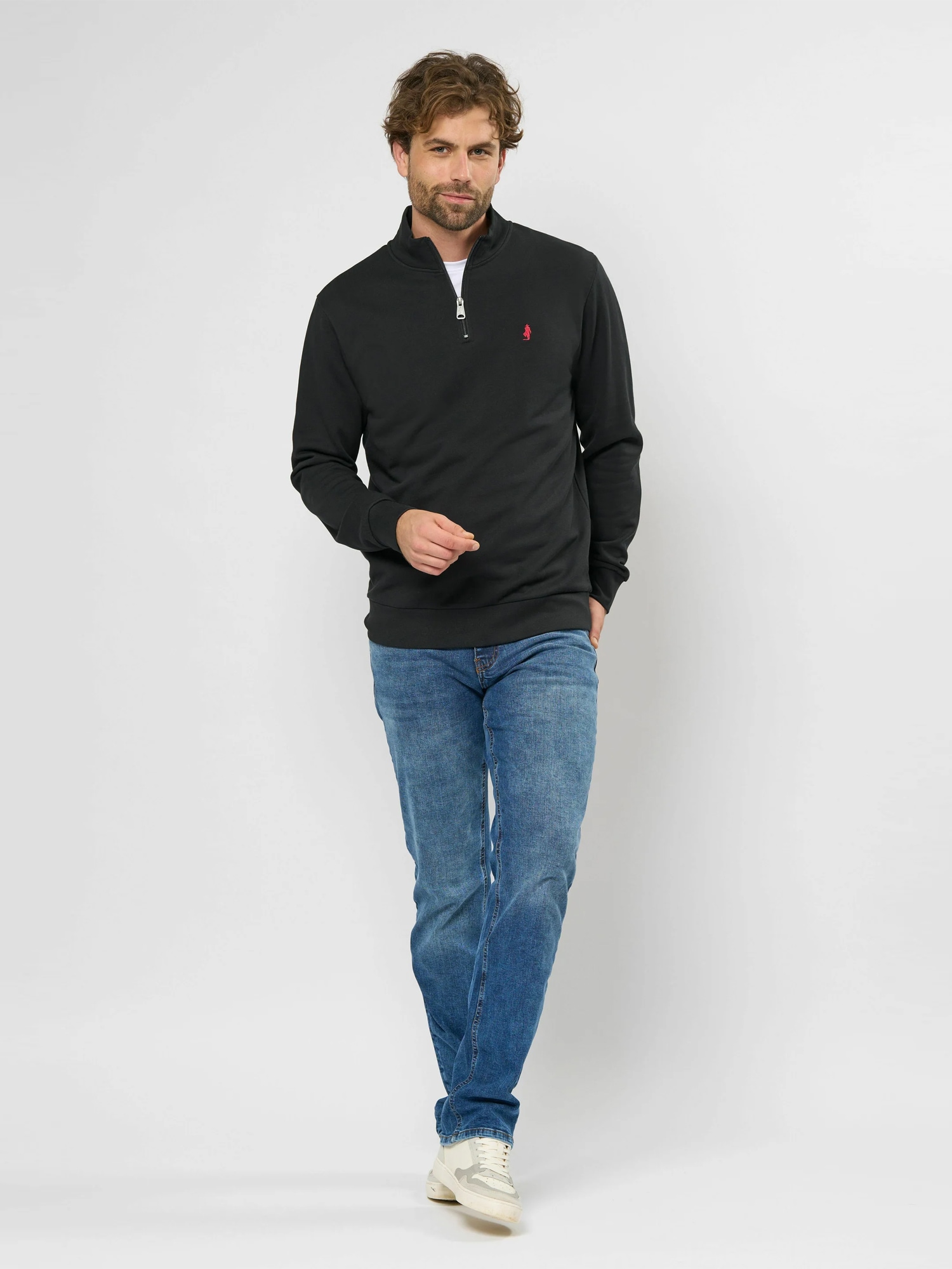 MCS Strickpullover »MCS sweatshirt with half-zip Clement«