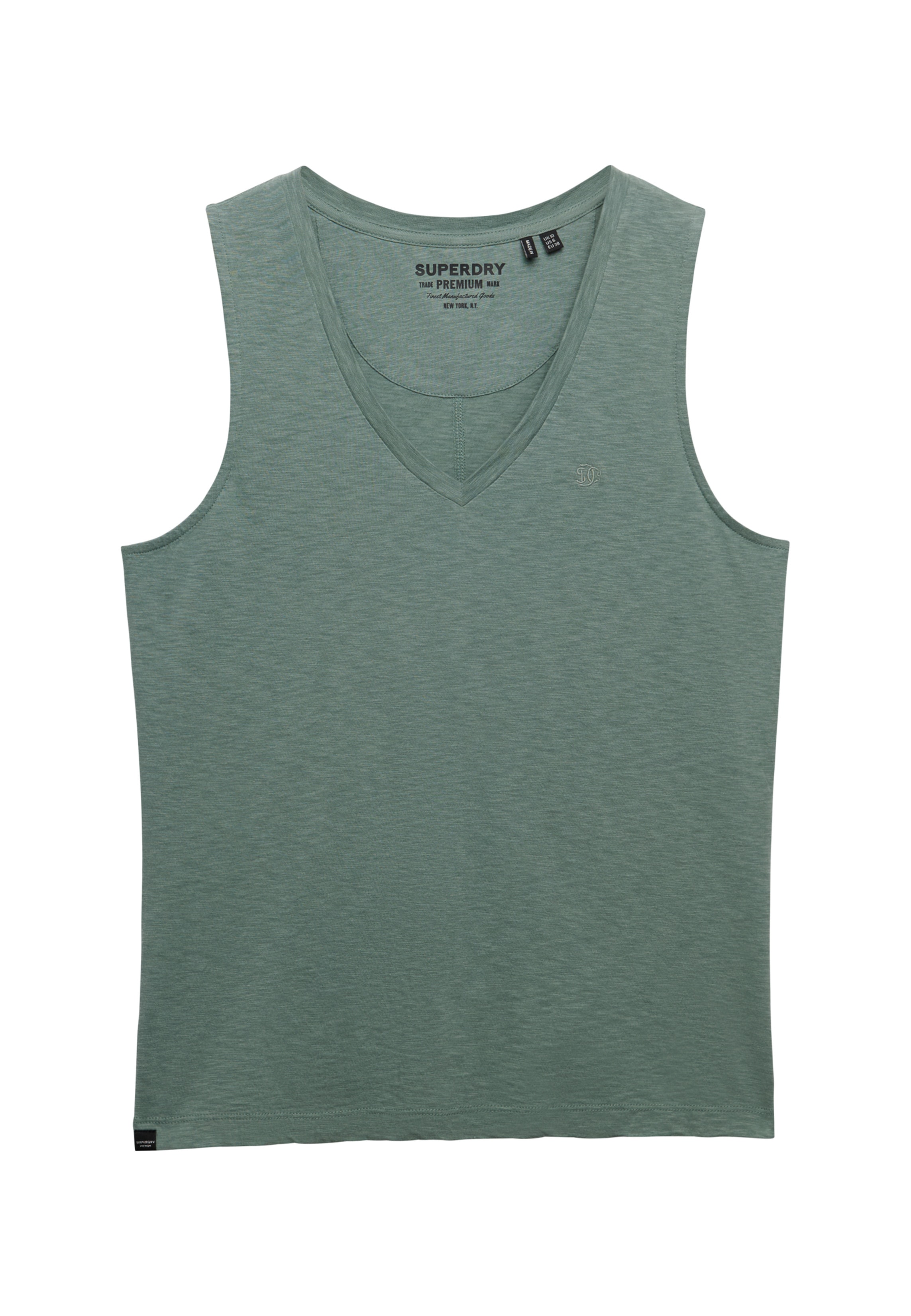 Superdry Tanktop "Studios Vee Neck Vest" Aus Baumwollmischung Mit Lyocell, Regular Fit, ärmellos