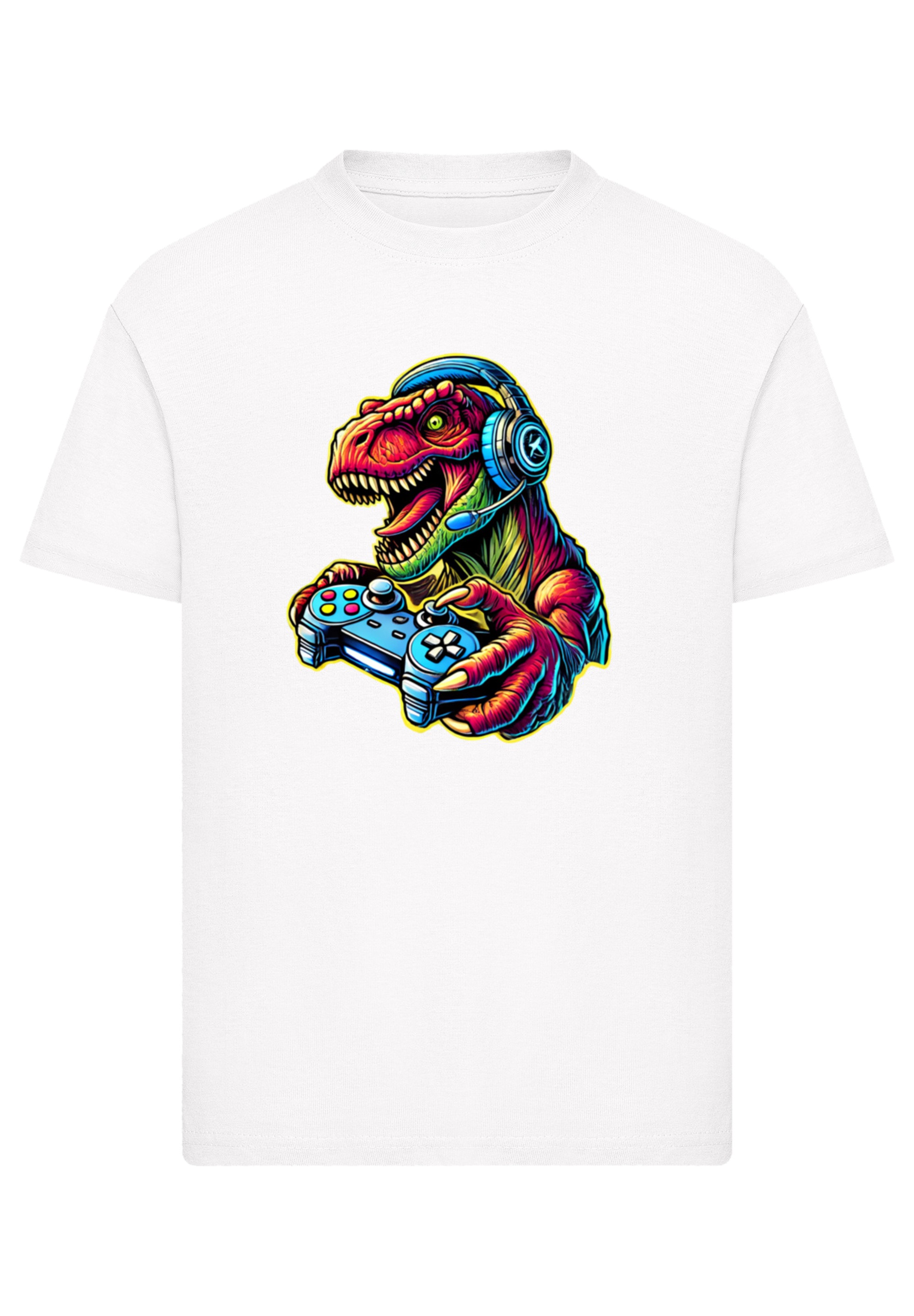 F4NT4STIC T-Shirt »Dinosaurier Gamer«, Premium Qualität