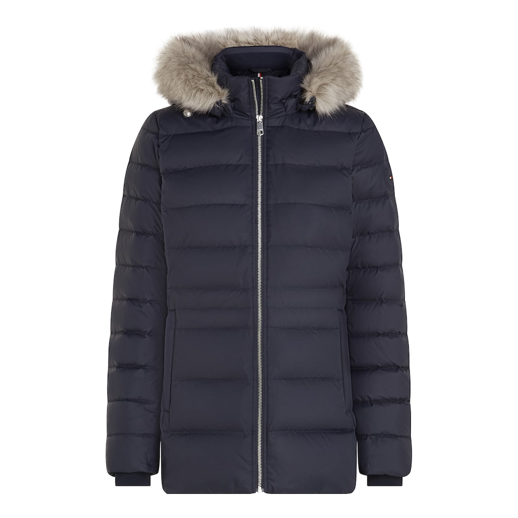 Tommy Hilfiger Daunenjacke »TYRA DOWN JACKET WITH FUR«, mit Kapuze