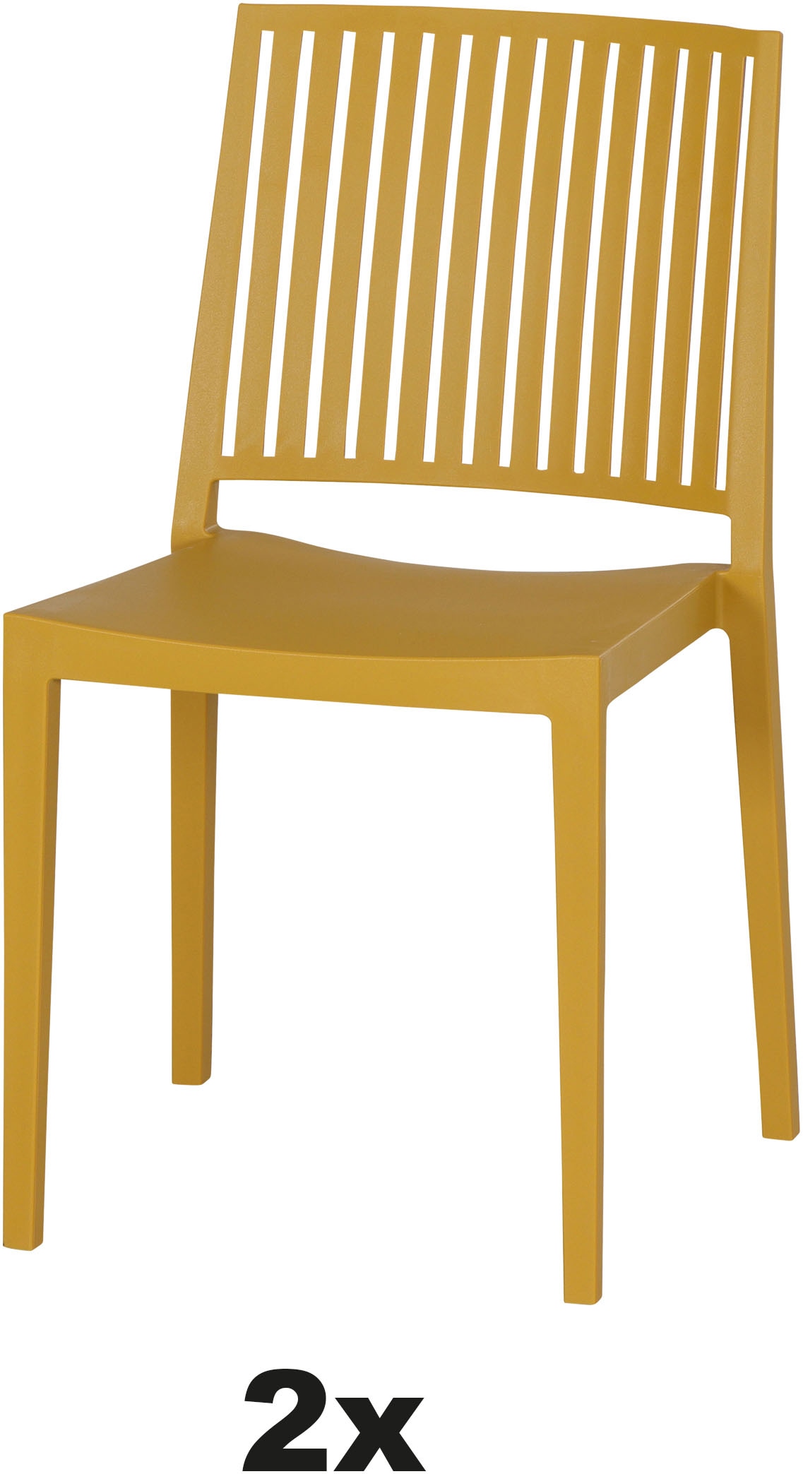 Siena Garden Gartensessel »Lane 2er Set Stapelstuhl mustard« Set, 2 Stk. tlg. Gestell, Polypropylen/Glasfaser