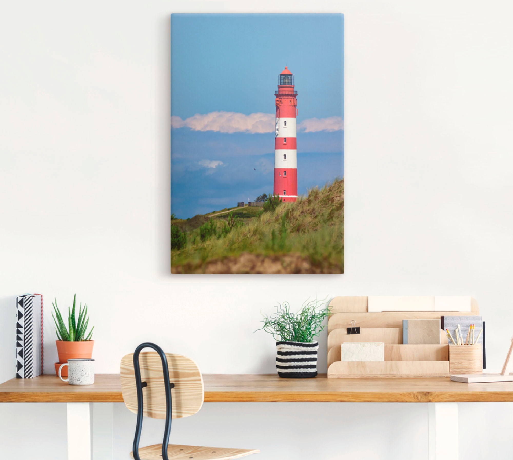 Artland Wandbild "Leuchtturm von Amrum", Gebäude, (1 St.), als Leinwandbild günstig online kaufen