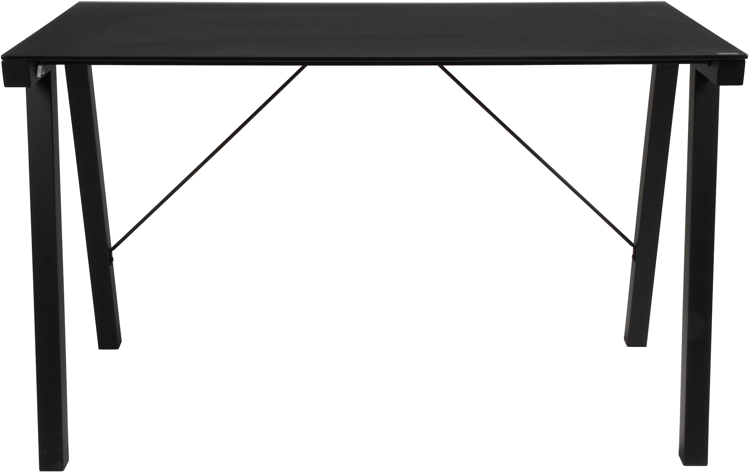 ACTONA GROUP Schreibtisch »Tim«, schönes Metallgestell mit edler Glastischplatte, Breite 125 cm