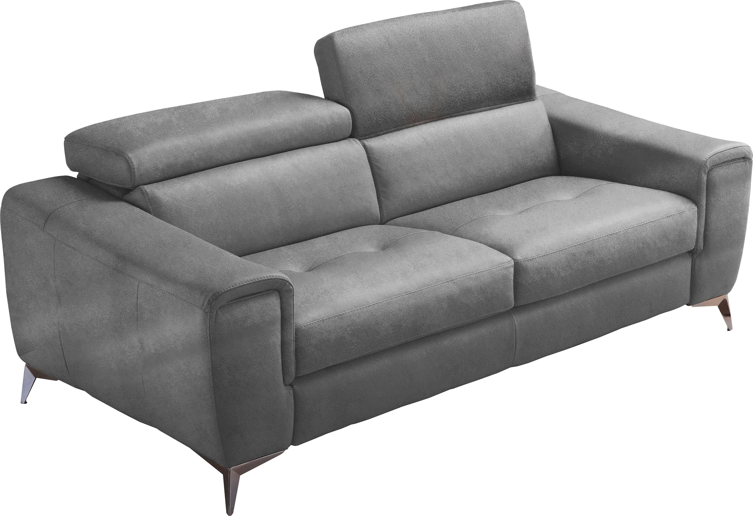 Egoitaliano 2,5-Sitzer "Francine, Designsofa, Loungesofa", Kopfteile manuell verstellbar, mit edlen Metallfüßen