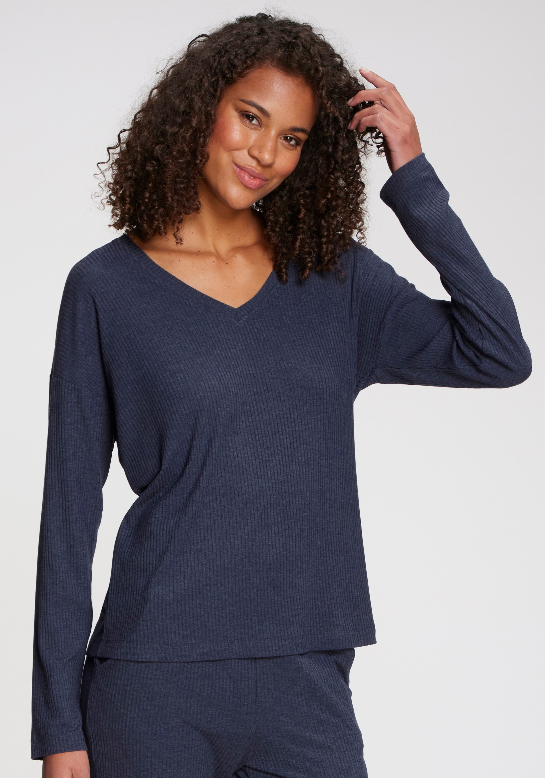 s.Oliver Pyjamaoberteil 1-teilig, aus weicher Rippqualität günstig online kaufen