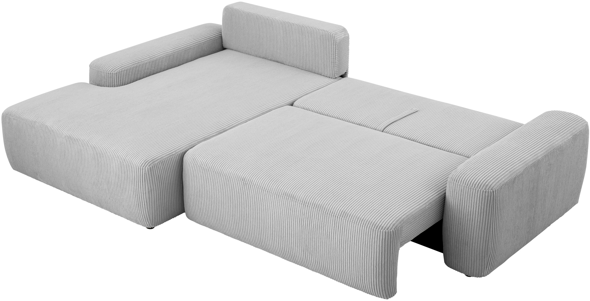 INOSIGN Ecksofa »TORGE (264cm), Schlafsofa in Cord, Samtvelours o Struktur fein, L-Form«, Schlaffunktion, Bettkasten, Liegefläche: 125/210 cm