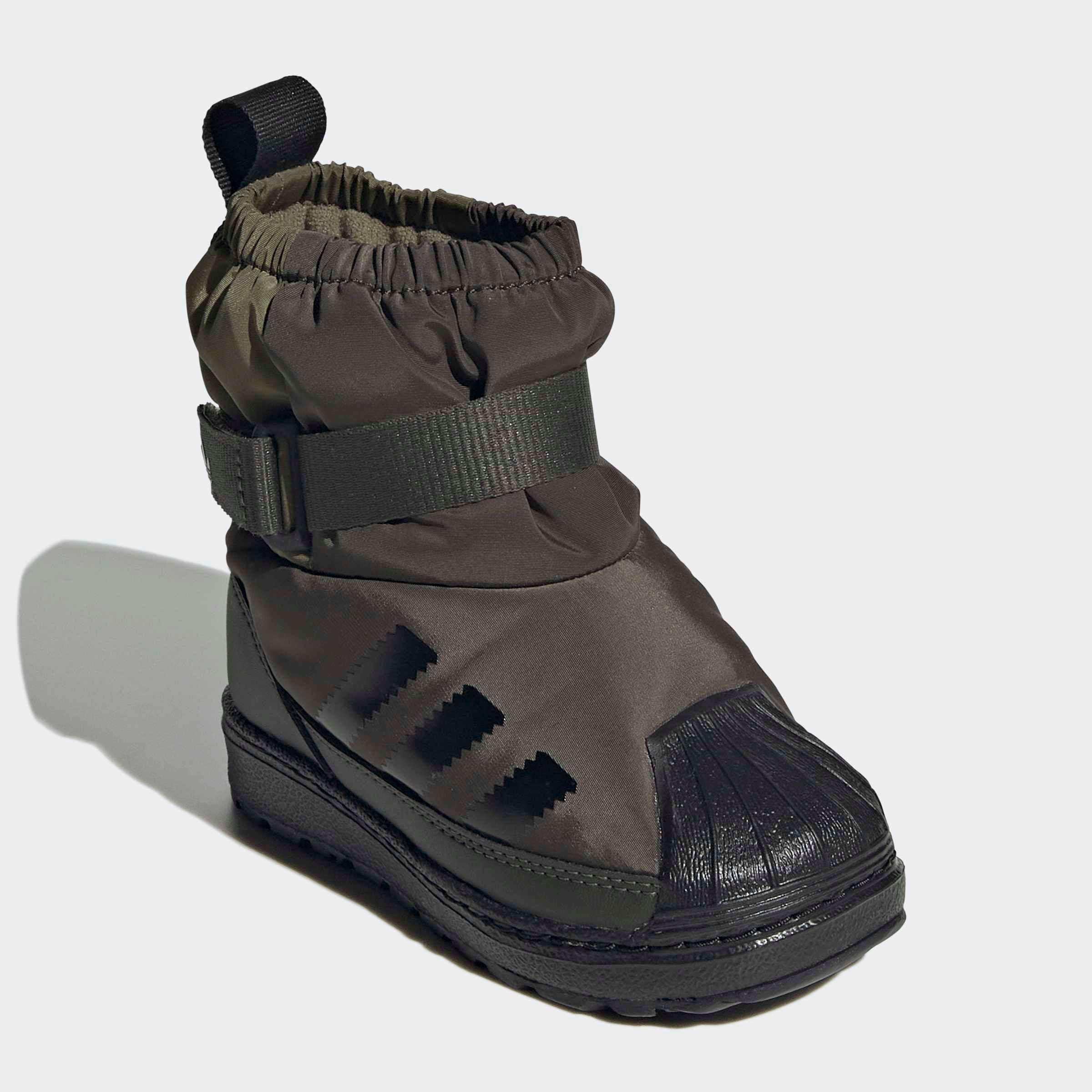 Winterstiefel ADIDAS ORIGINALS "ADIDAS SUPERSTAR 360 STIEFEL FÜR KINDER", Kinder, Gr. 21, grün (shadow olive, core schwarz, focus olive), Synthetik, Textil, Schuhe Winterstiefel, Winterschuhe, Winterboots, Snowboots, für Kinder