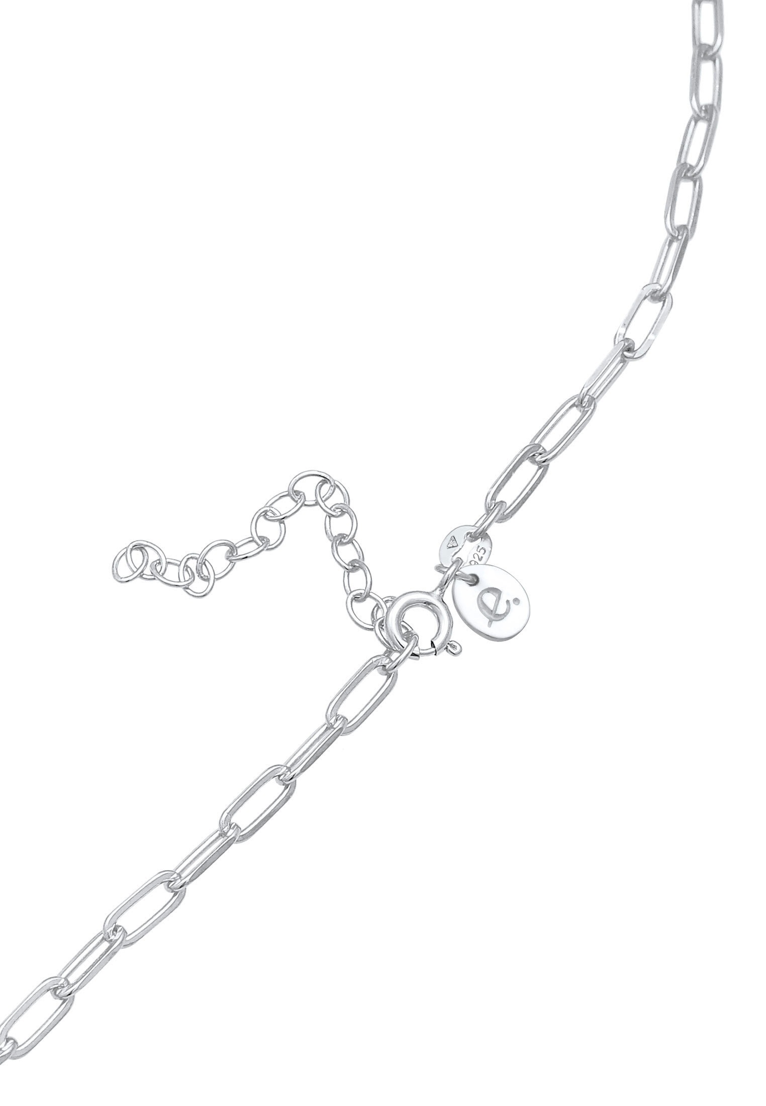 Elli Premium Choker »Halskette Gliederkette länglich Kreis Trend Geo 925 Silber«