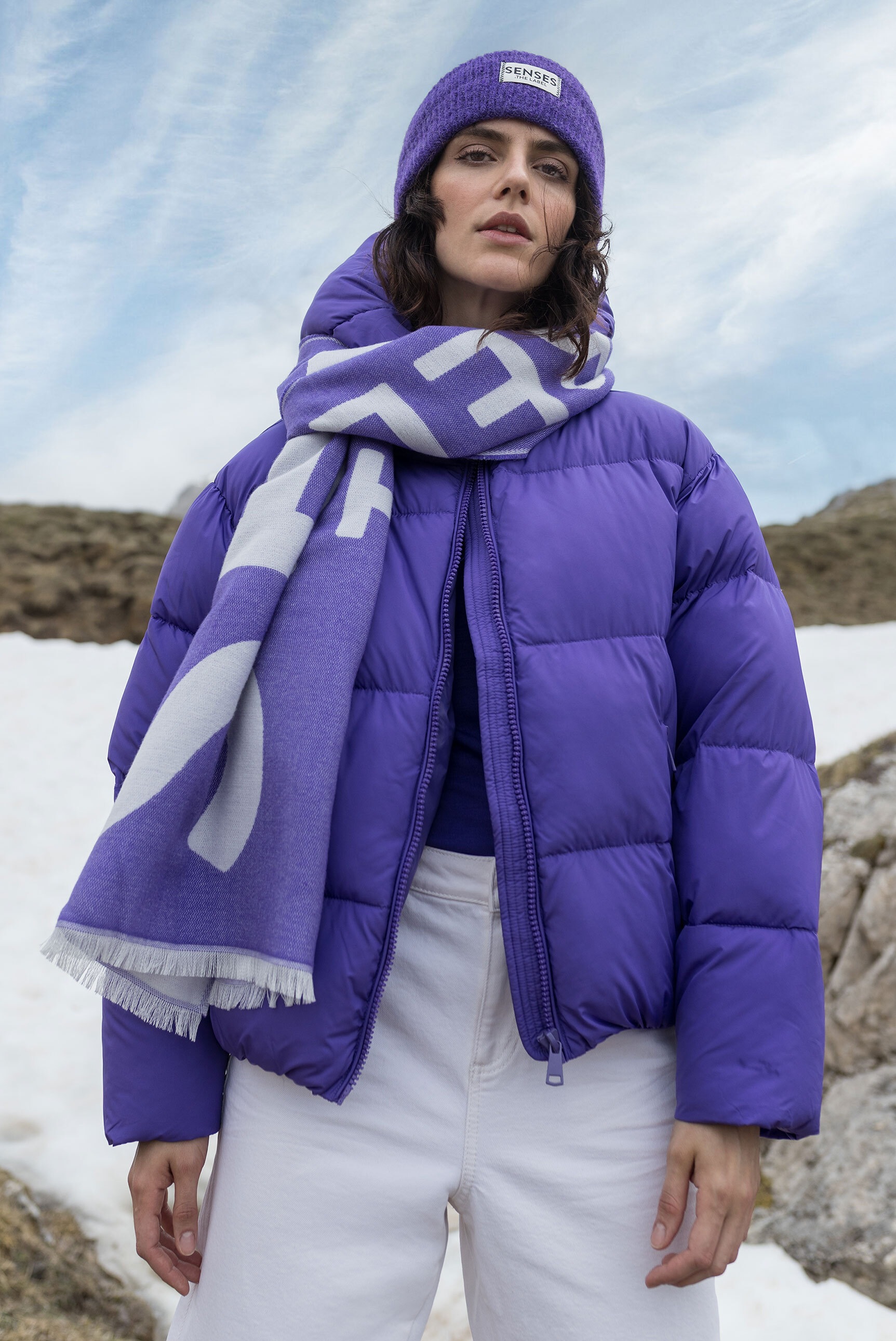 SENSES.THE LABEL Winterjacke mit Kapuze mit elastischen Steppnähten