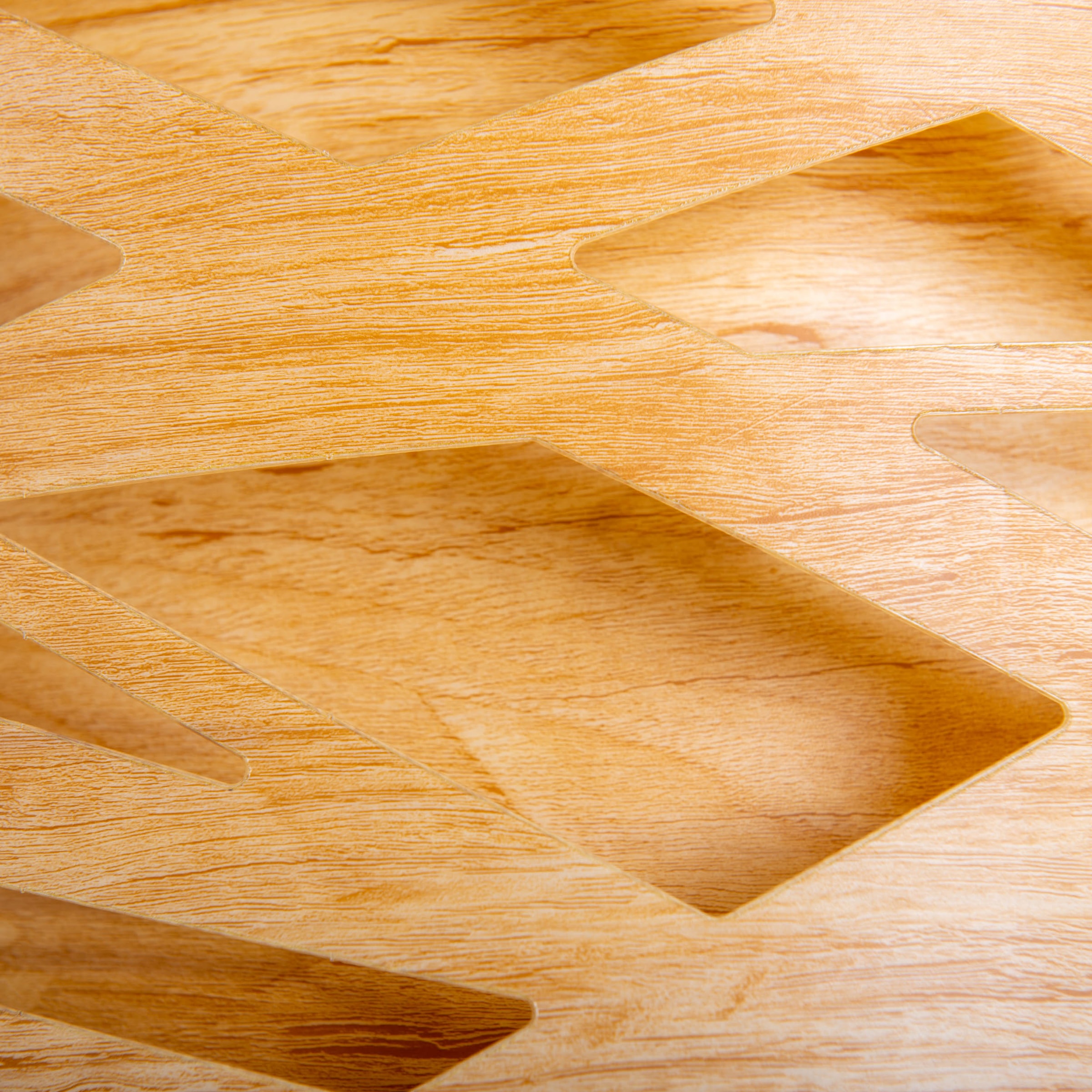 näve Stehlampe »Finja« E27 1 Stk. Dreibein, Schirm rund, Holzoptik mehrschichtig durchbrochen, 1x E27