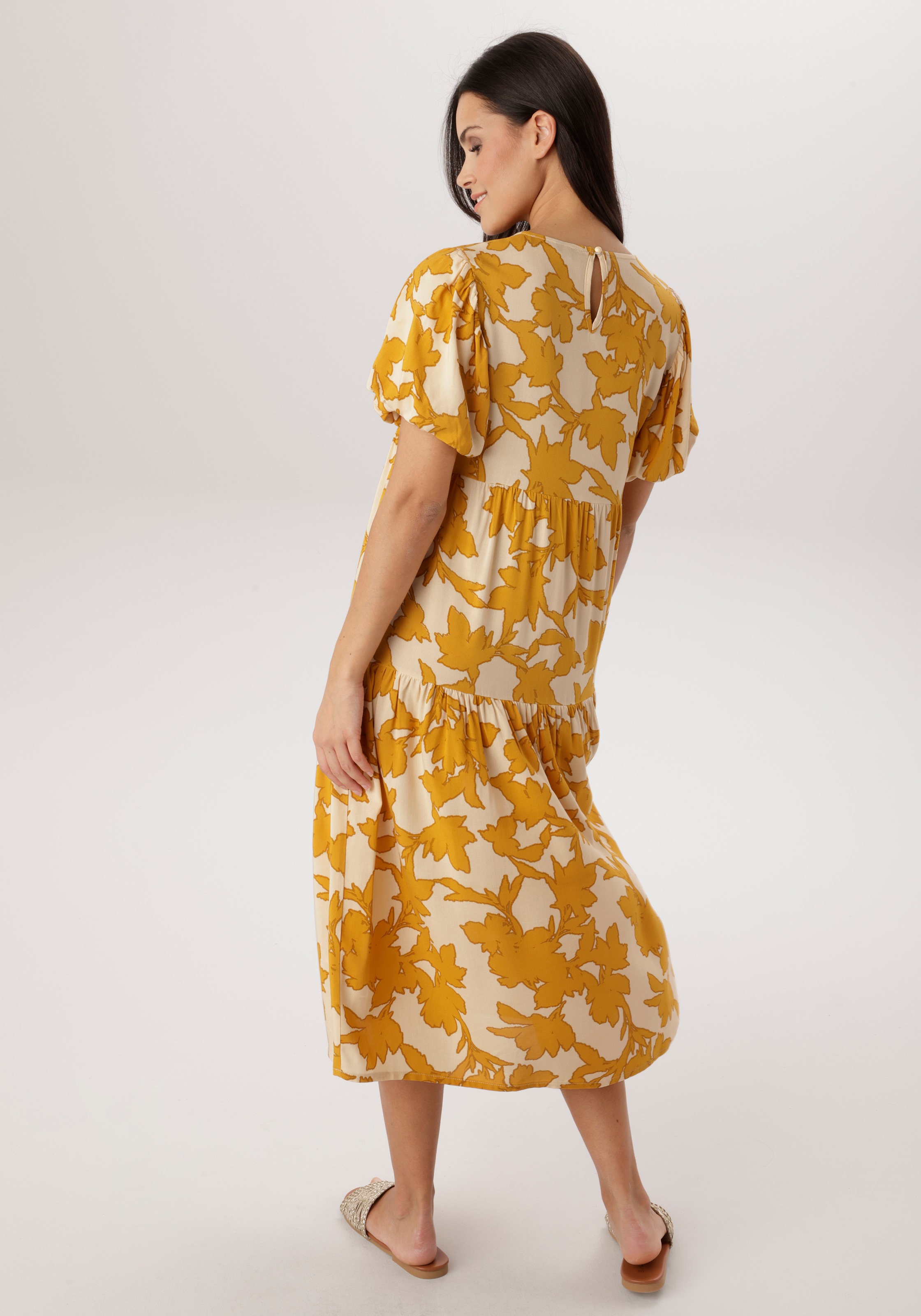 Aniston SELECTED Sommerkleid mit fantasievollem Druck in Sommerfarben - NEU günstig online kaufen