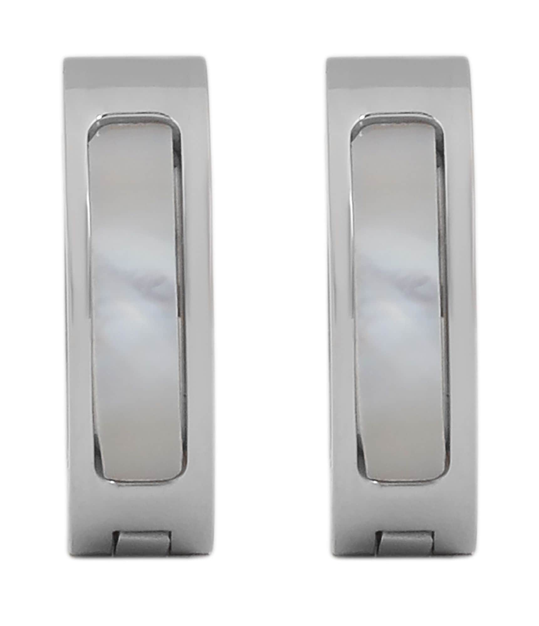 Adelia´s Klappcreolen "Damen Ohrringe – Klappcreole aus Edelstahl mit Perlm günstig online kaufen