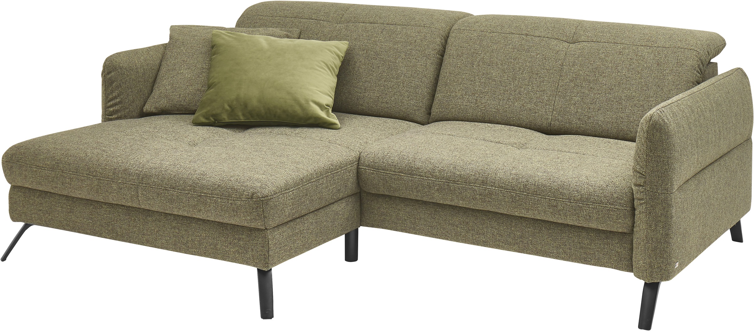 set one by Musterring Ecksofa »SO 4400 V«, wahlweise mit motorischer Bettfunktion & Kopfverstellung, Fuß schwarz