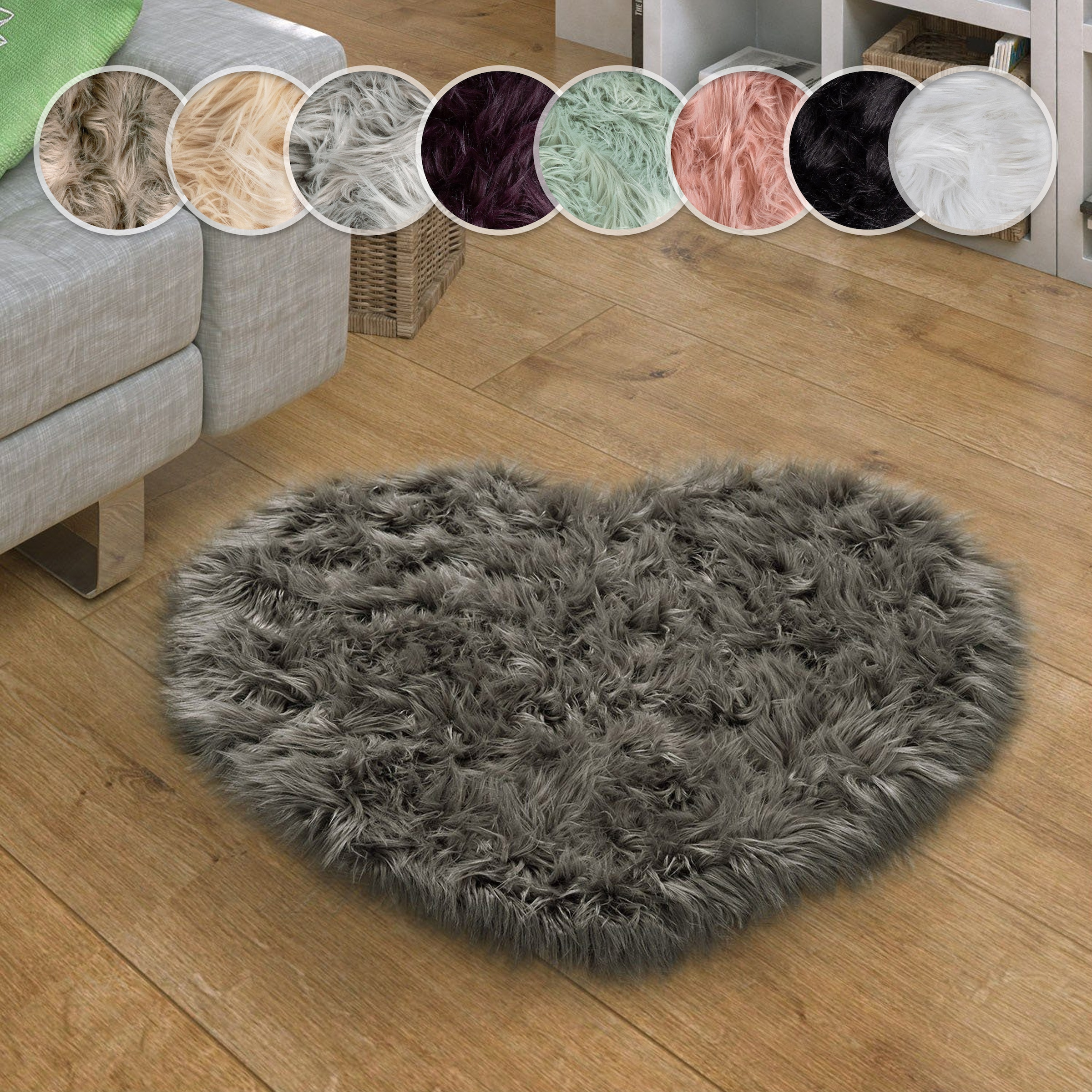 Paco Home Fellteppich "Playa 960" herzförmig 64 mm Höhe Kunstfell, Flokati- günstig online kaufen