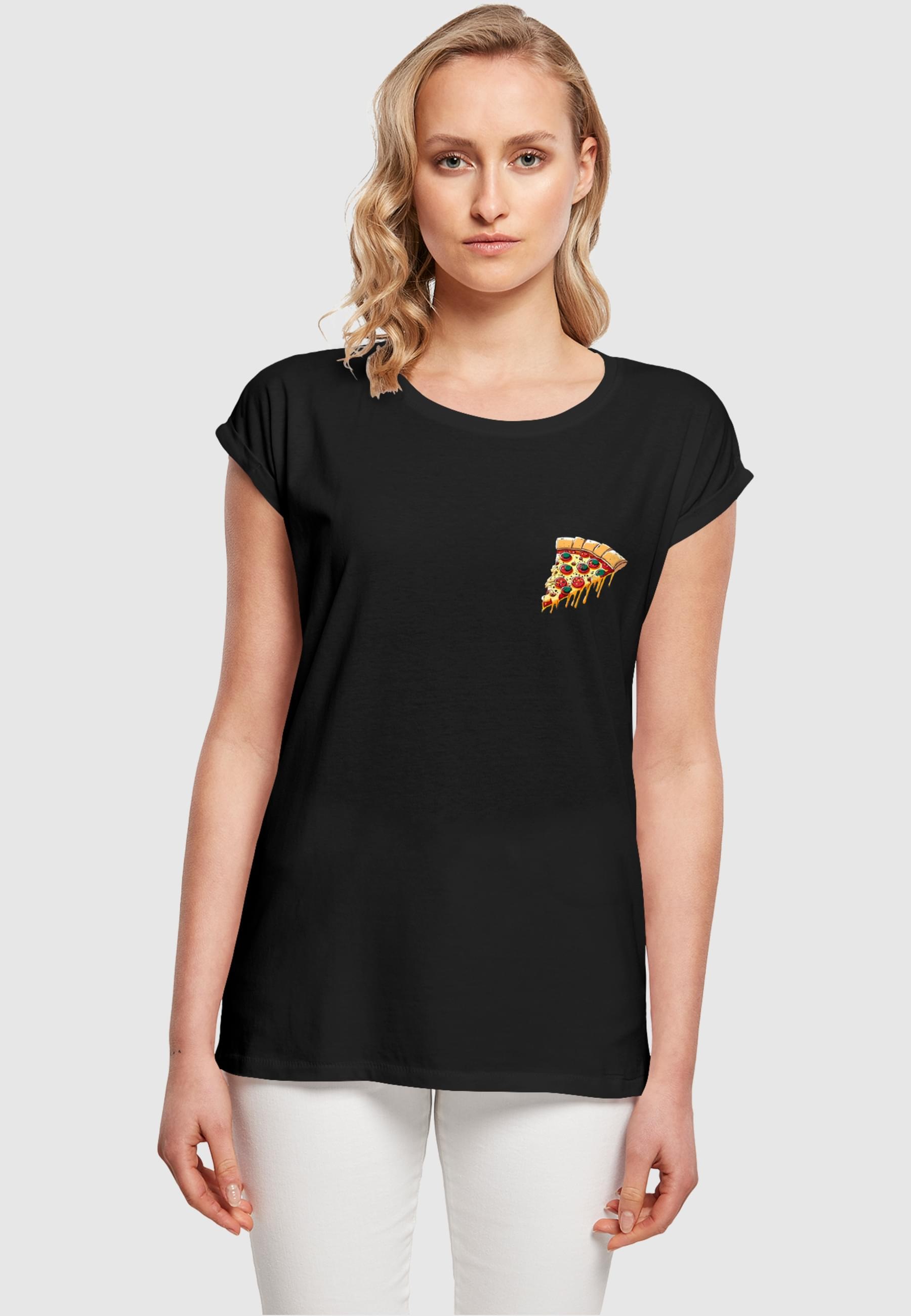 Merchcode T-Shirt »Merchcode Damen Ladies Pizza Comic Extended Shoulder Tee«, (1 tlg.)