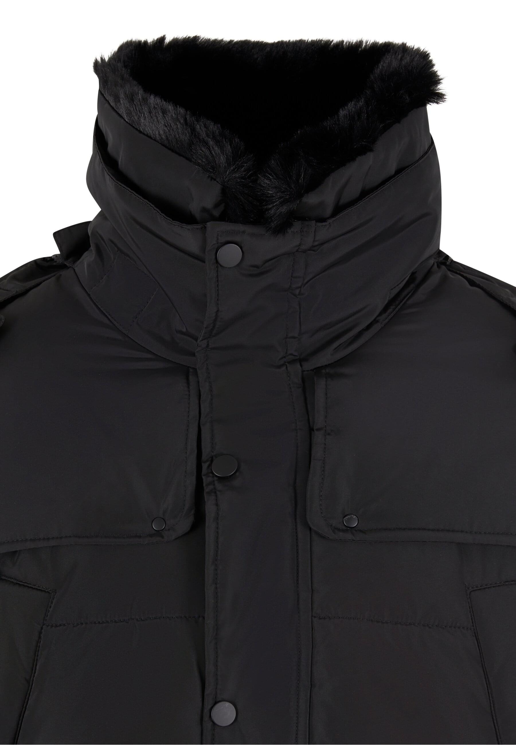 URBAN CLASSICS Winterjacke »Urban Classics Puffer Jacket With Detachable Fur Collar«, (1 St.), ohne Kapuze