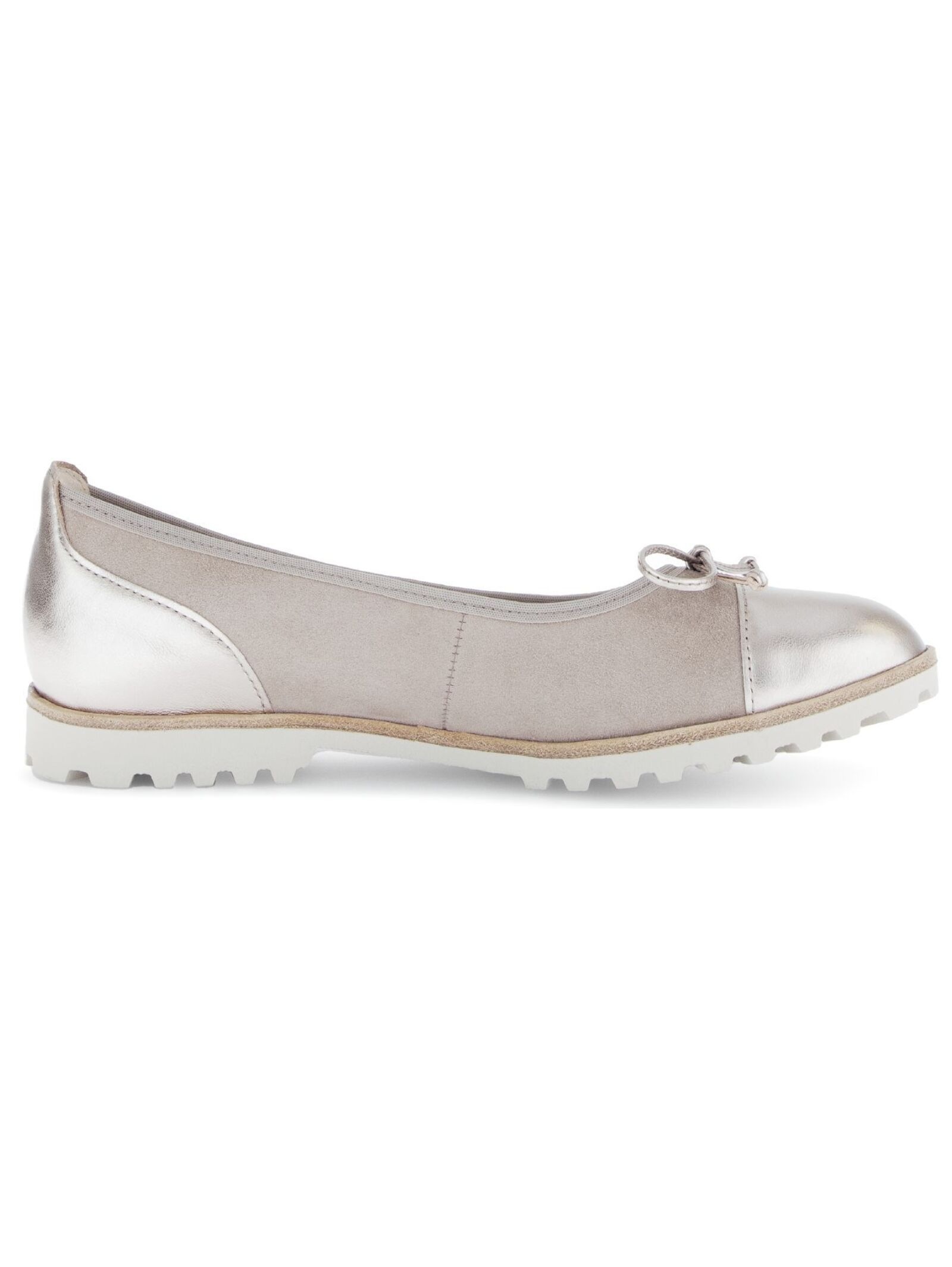 Ballerina GABOR "Gabor Ballerinas Leder", Damen, Gr. 39, braun (braun, beige), Leder, Schuhe Ballerina 3
