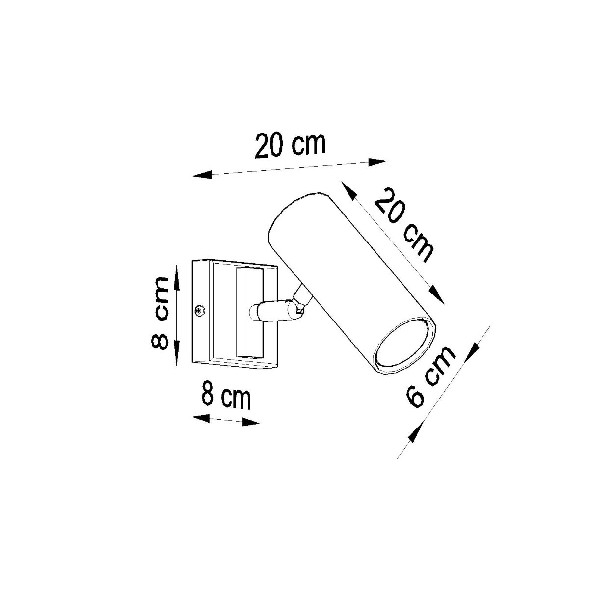 SOLLUX lighting Wandleuchte »DIREZIONE«, 1 flammig, Leuchtmittel GU10 | ohne Leuchtmittel, beweglicher Lampenschirm