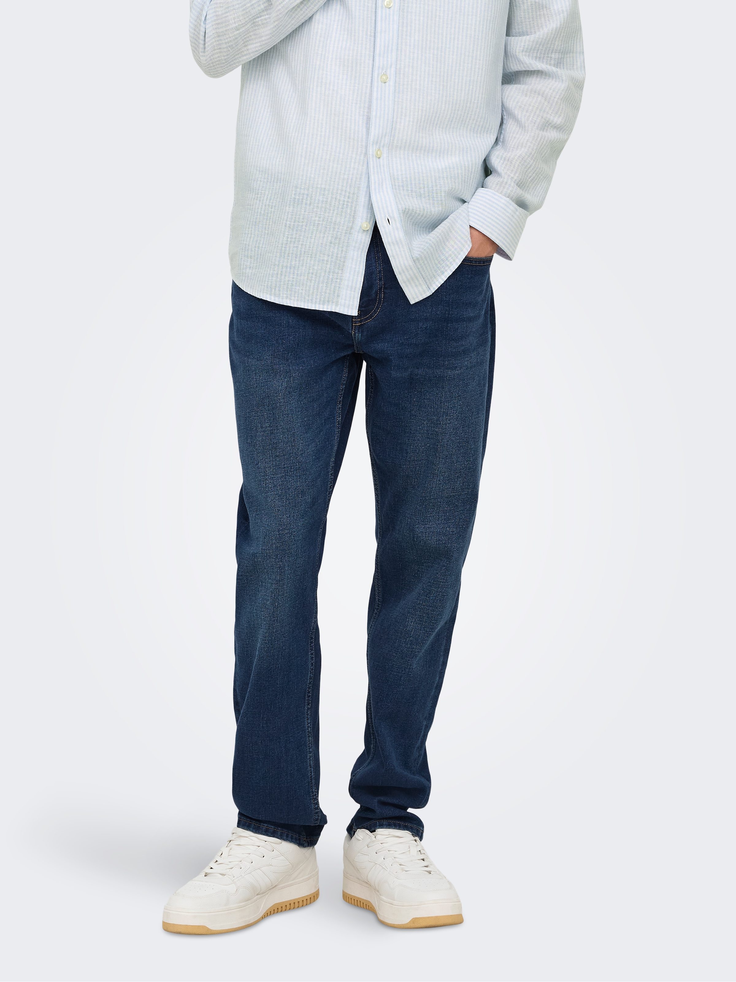 Only & Sons Regular-fit-Jeans "Onsweft Reg 7900 Ey Box Jeans Noos" Baumwollmischung, Regular Fit