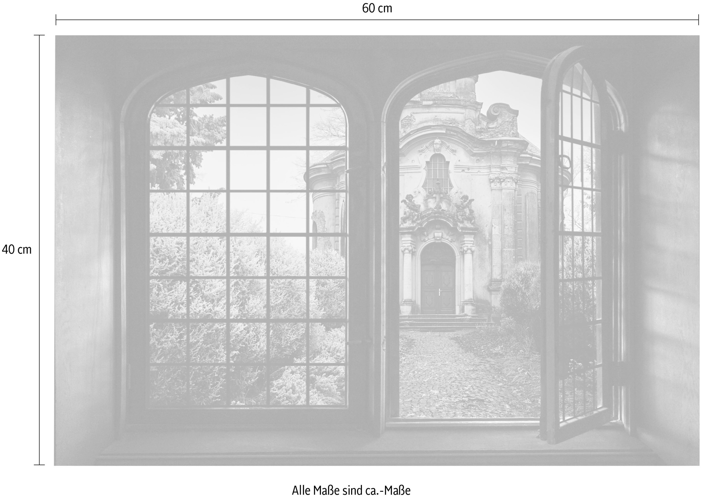 queence Wandsticker »Kleine Kapelle«, Wandsticker, Wandbild, selbstklebend, 3D, Fenster
