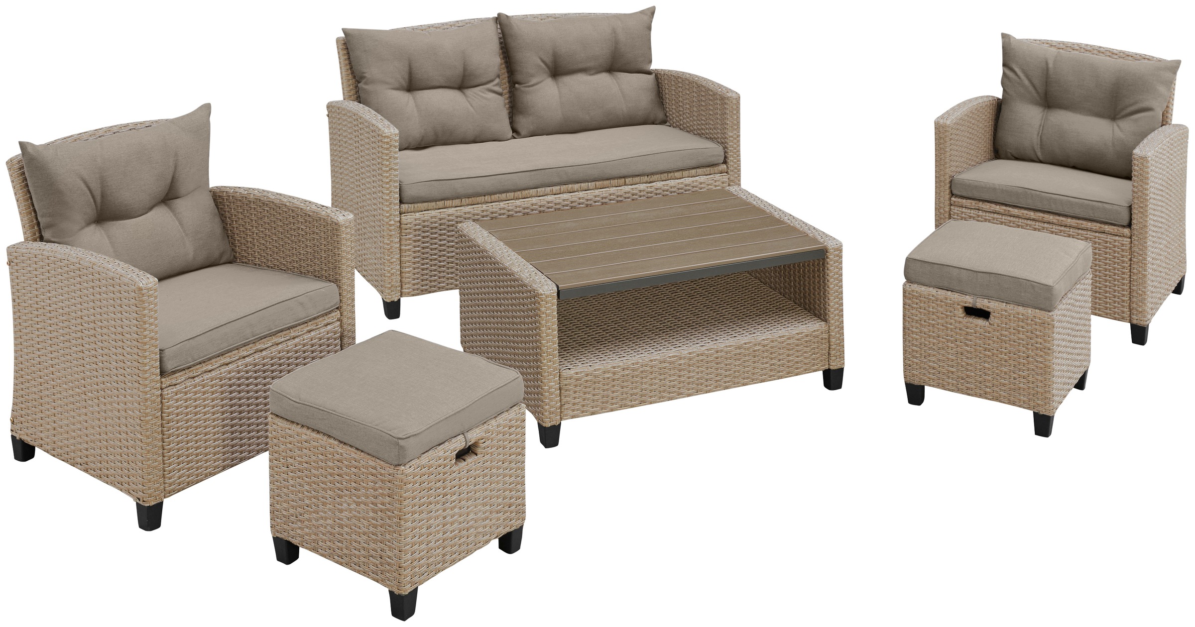KONIFERA Gartenlounge-Set "Lorca" Set, 2xSessel,2er Sofa,1xTisch 90x55x42,5 günstig online kaufen