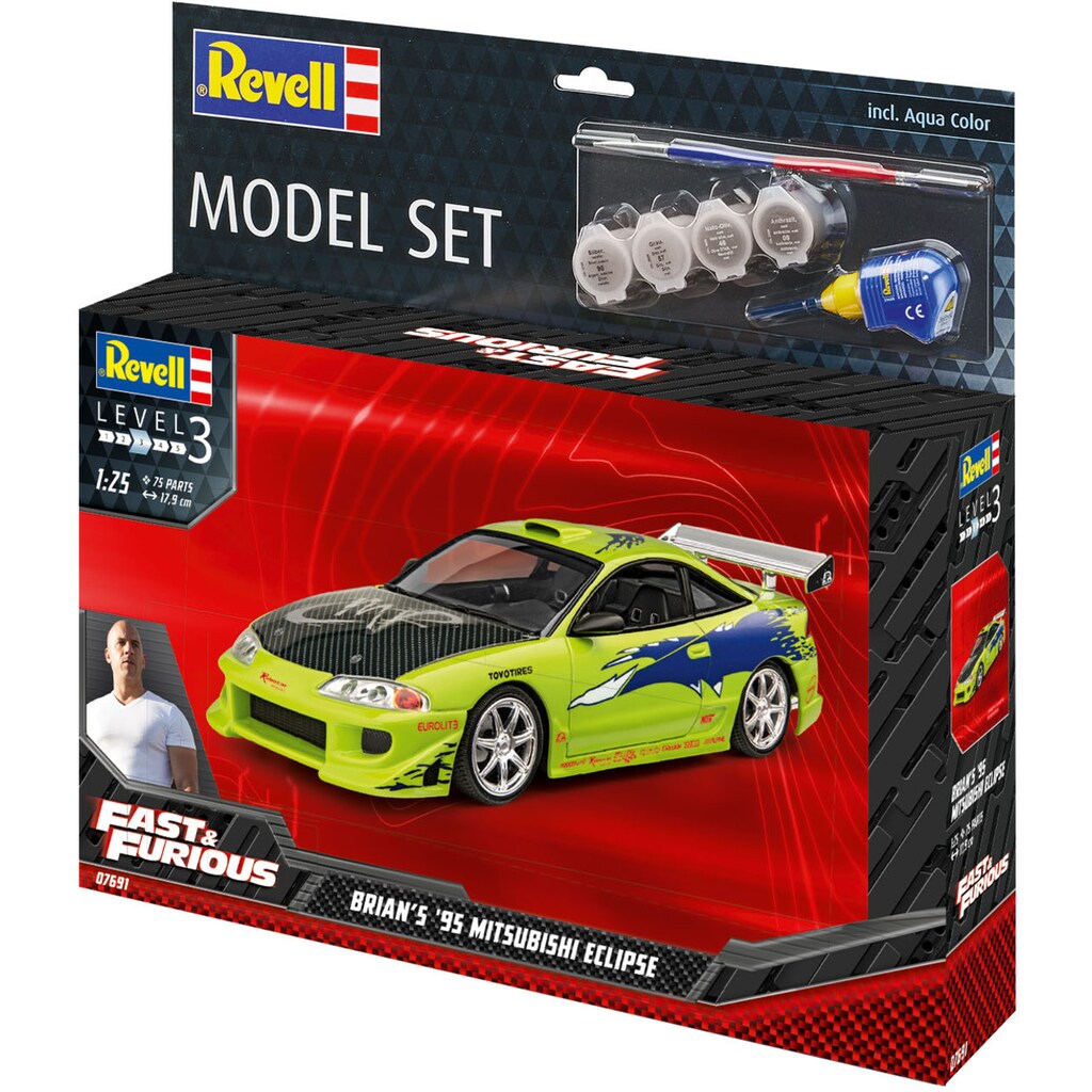 Revell® Modellbausatz »Fast & Furious - Brians 1995 Mitsubishi Eclipse«, 1:25