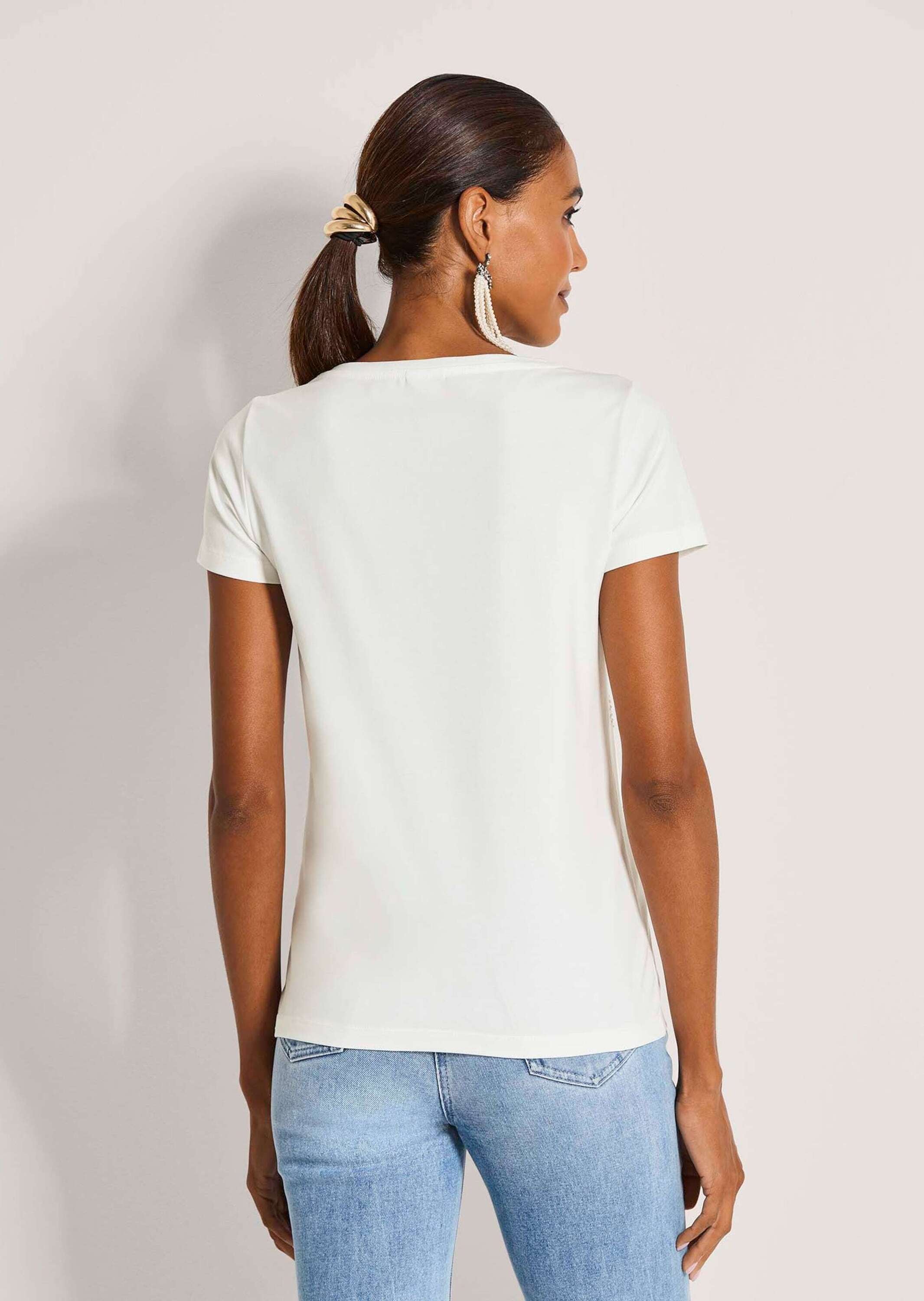 MADELEINE Kurzarmshirt »T-Shirt Elegantes Shirt mit Glanzakzenten, Rundhals« Ziersteine