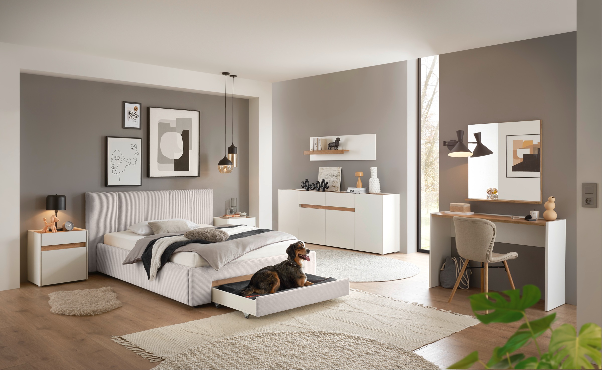 Thumbnail - INOSIGN Polsterbett "CiTY/GiRON, Bettgestell mit Bettkasten, gepolstertes Stauraumbett", mit Hundebett oder Stauraumschu...