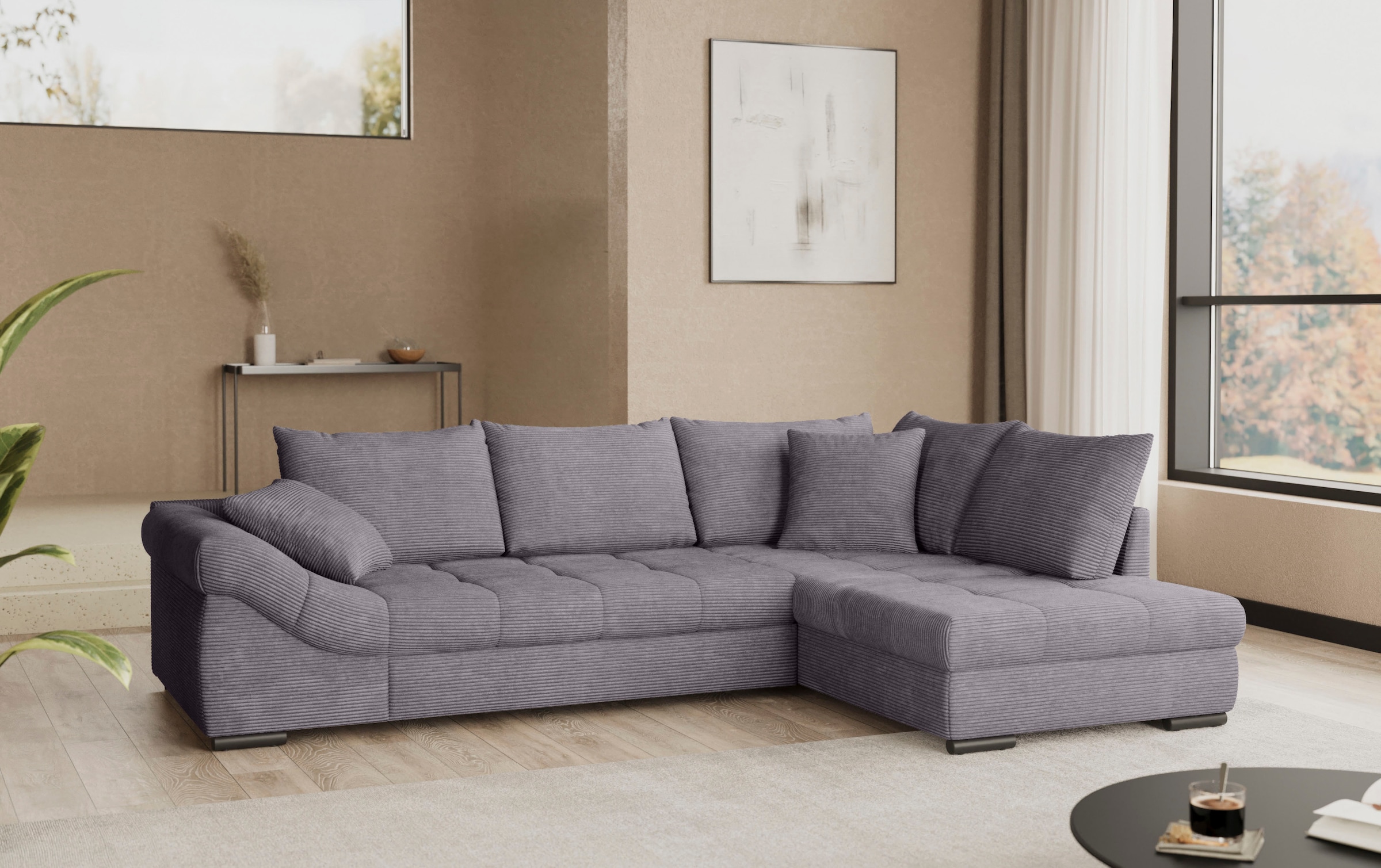 Mr. Couch Ecksofa »Allegro, L-Form«, mit Hochschläfer-Bettauszug, wahlweise mit Kaltschaum