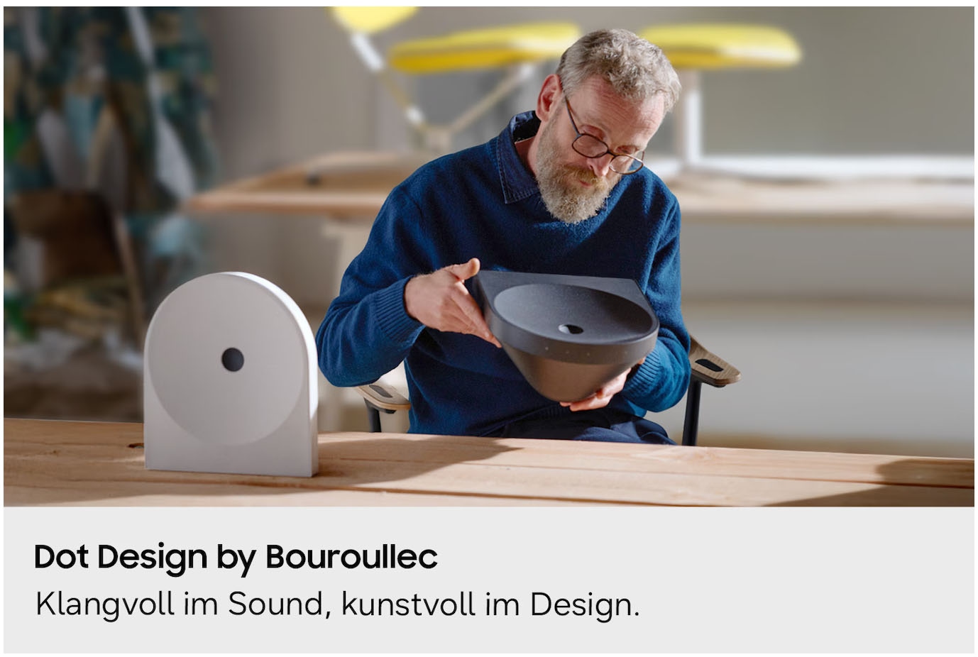 Samsung Bluetooth-Speaker »Music Studio 5 LS50H« 2.0 (Bluetooth | WLAN (WiFi) Bassregelung | Lautstärkeregelung | Nacht Modus | Pairing ) Dolby Atmos, Bouroullec Dot Design, Stereo 24 Bit/96 kHz, AirPlay