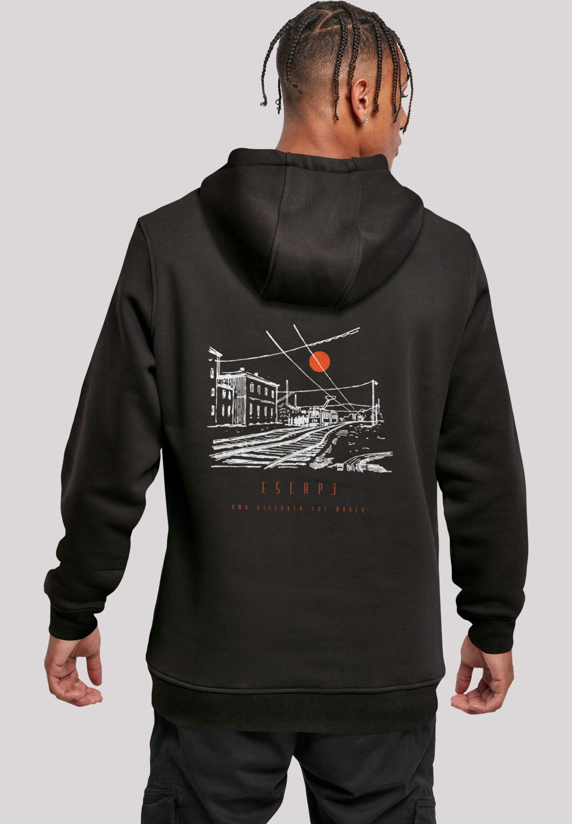 F4NT4STIC Kapuzenpullover "Escape Discover the World Town Train Station", P günstig online kaufen