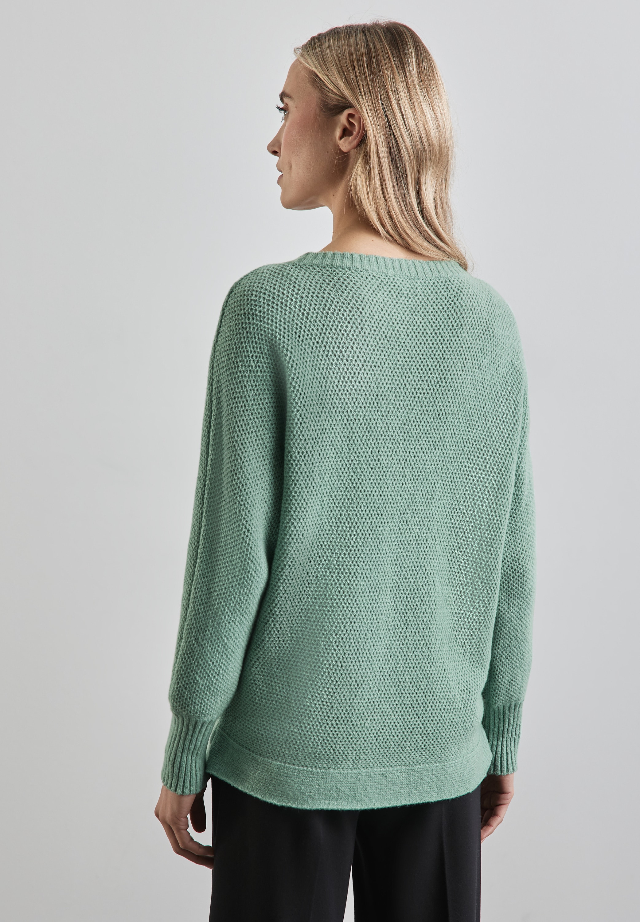 STREET ONE Strickpullover, mit Materialmix