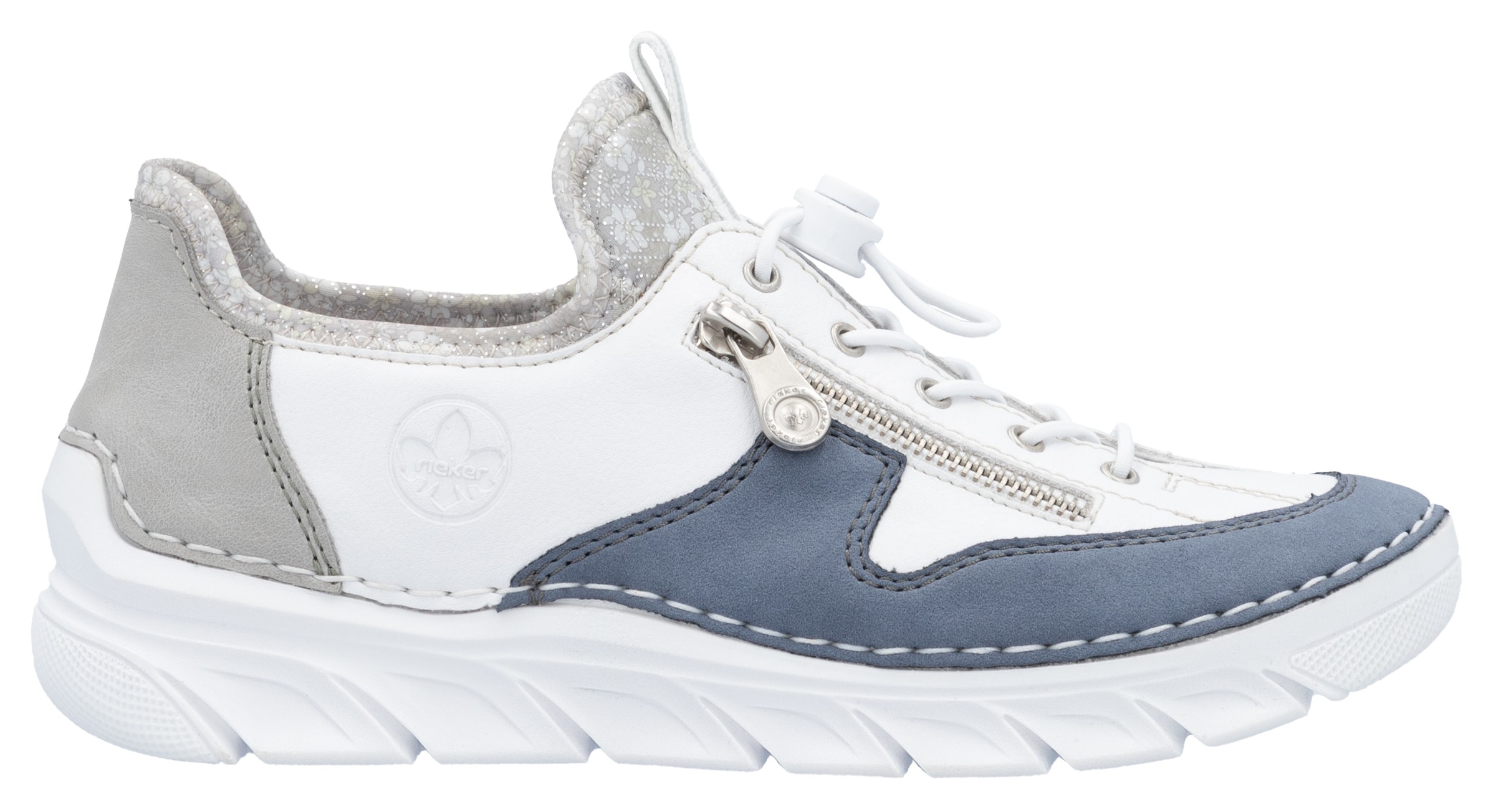 Rieker Slip-On Sneaker, Slipper, Freizeitschuh mit kontrastfarbenen Besätzen