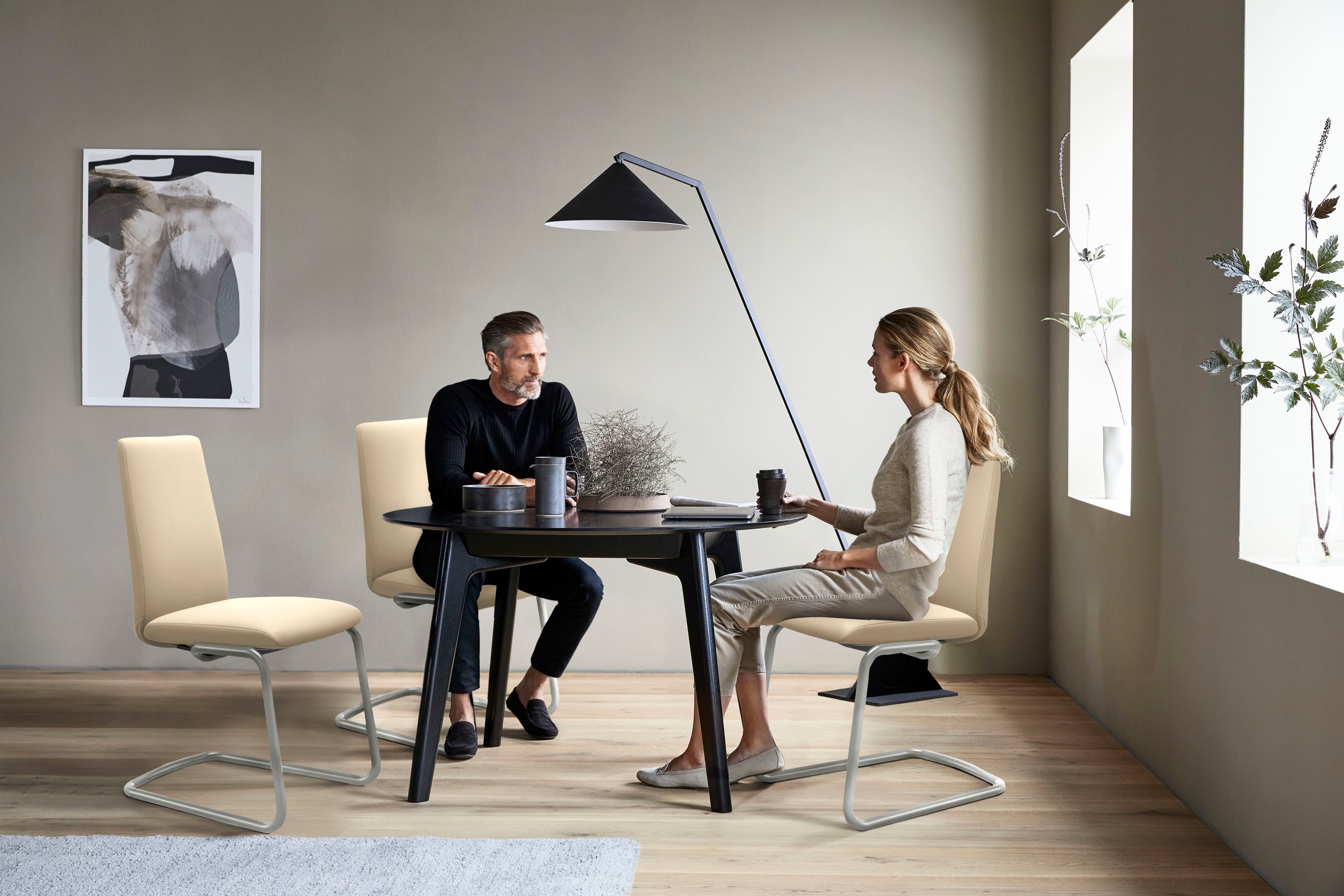 Stressless® Polsterstuhl »Laurel«, Leder PALOMA, Low Back, Größe L, mit Beinen aus Stahl in Schwarz matt