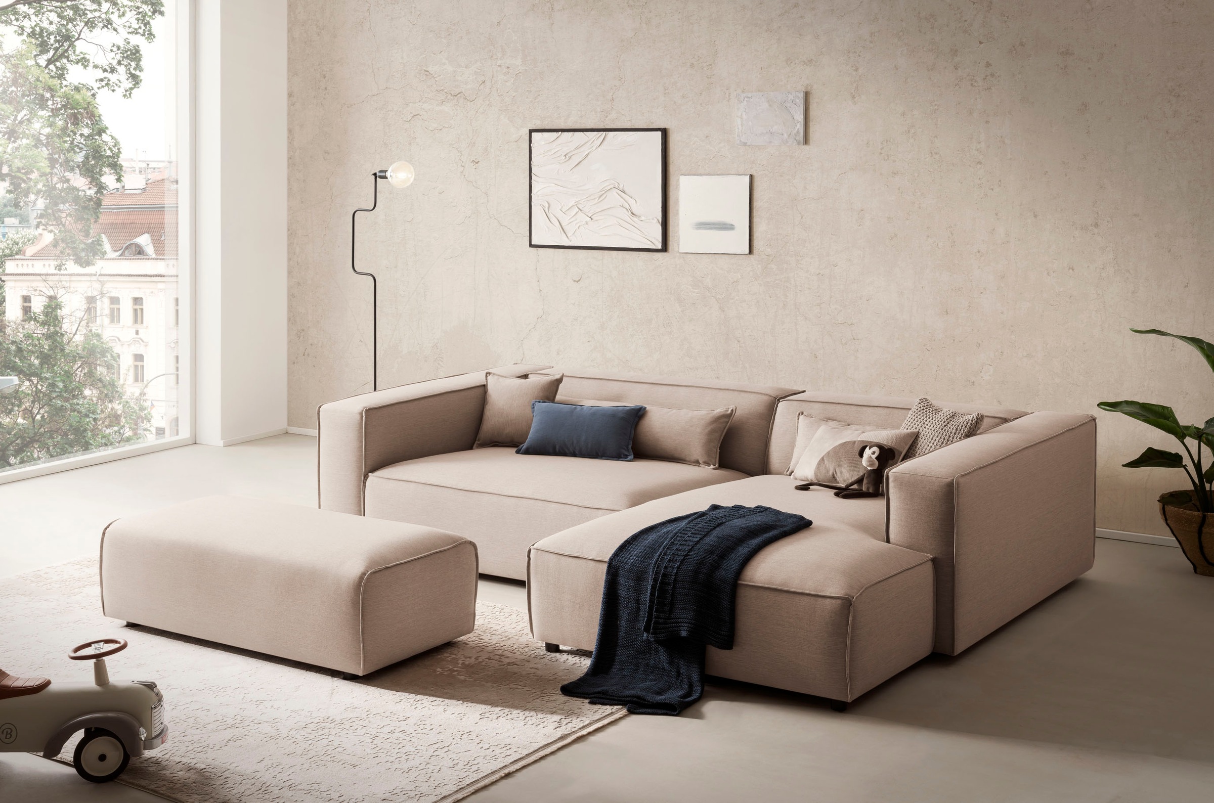 LeGer Home by Lena Gercke Ecksofa "PIARA XXL, L-Form, Schlaffunktion, Cord, günstig online kaufen