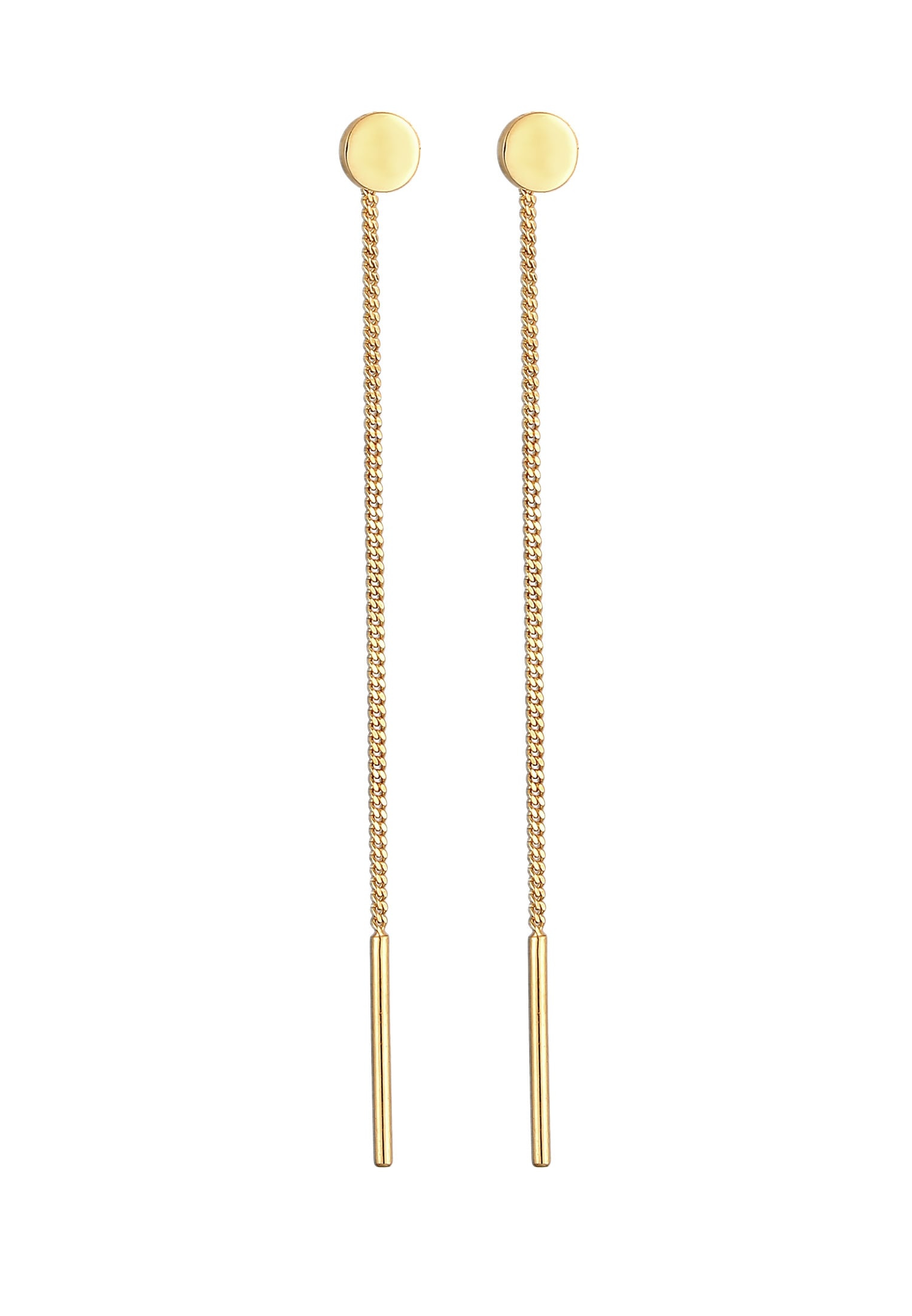 Elli Paar Ohrhänger »Plättchen Minimal Basic Durchziehen 925 Silber«