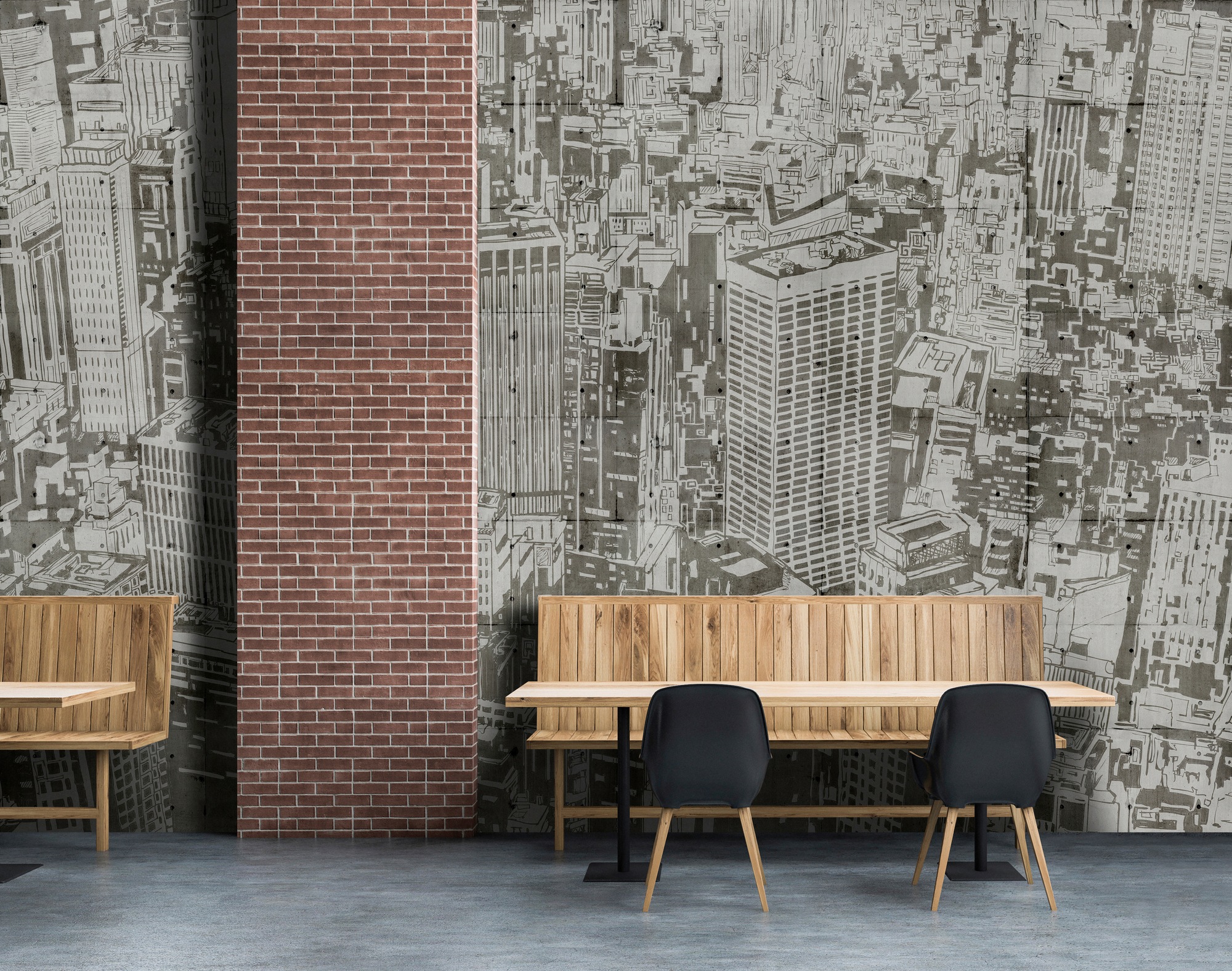 living walls Fototapete "Walls by Patel Downtown 2" glatt Vlies, Wand, Schr günstig online kaufen