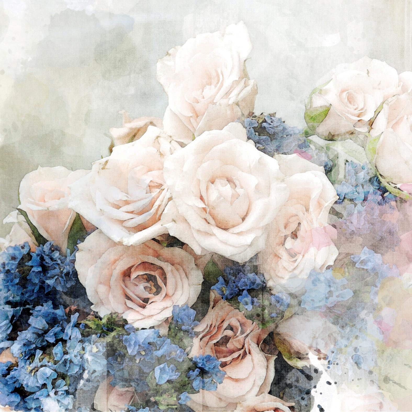 Thumbnail - queence Dekokissen "Blüten" Kissenhülle ohne Füllung, 1 Stück