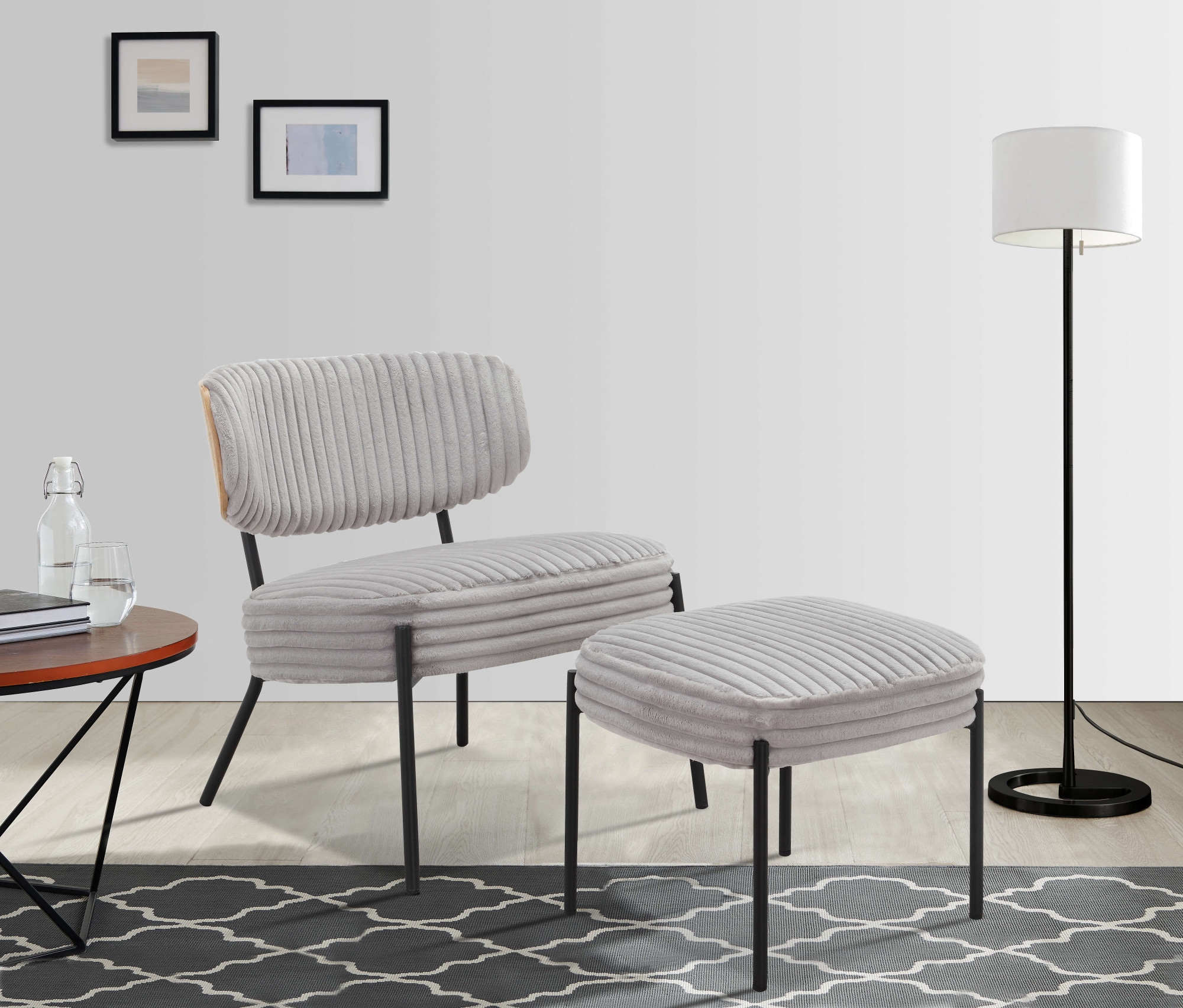 andas Loungesessel »Lovberg in Cord und Easycare-Bezug«, eleganter Sessel mit Hocker