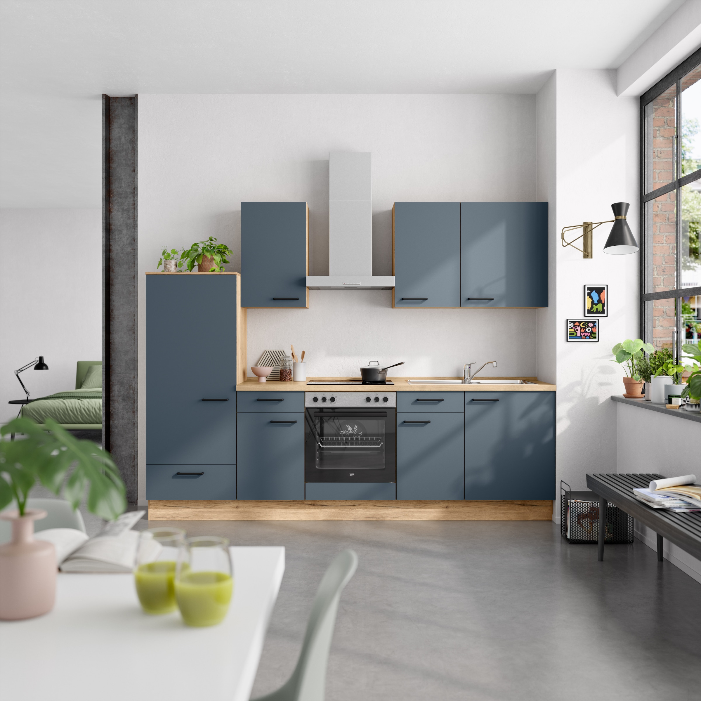 nobilia® Küchenzeile »"Easytouch I"«, vormontiert, Ausrichtung wählbar, Breite 270 cm, wahlw. mit E-Geräten