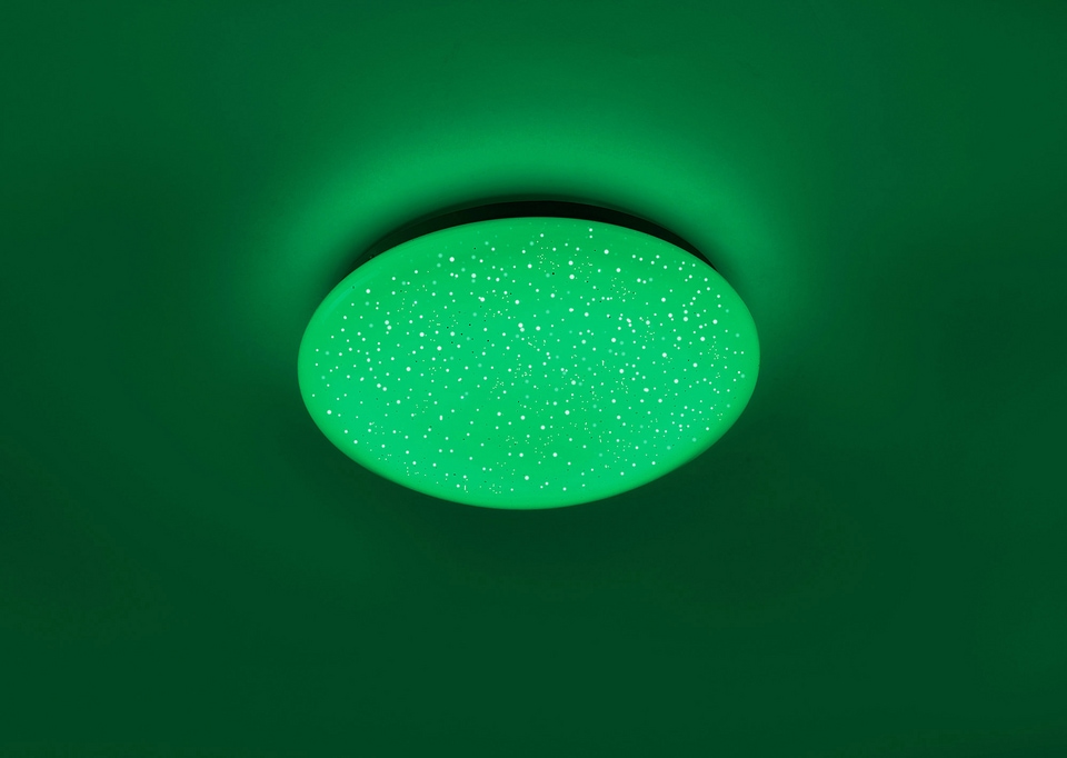 JUST LIGHT Deckenleuchte »SKYLER« LED-Board 1 Stk. Farbwechsler LED, dimmbar, Ø 25 cm, Sternenhimmel-Optik, Farbwechsel RGB+W