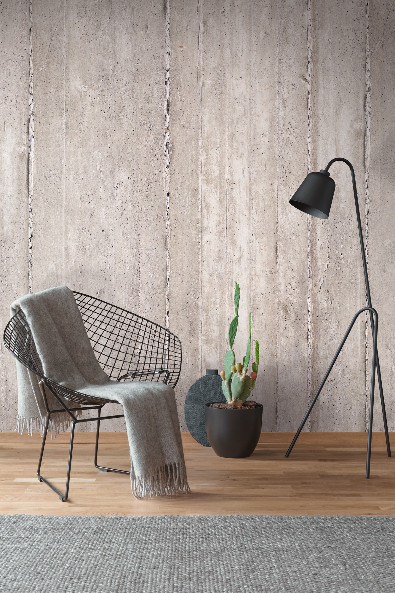living walls Fototapete "Fototapete Betonoptik" matt glatt Betonwand Loft Industrial