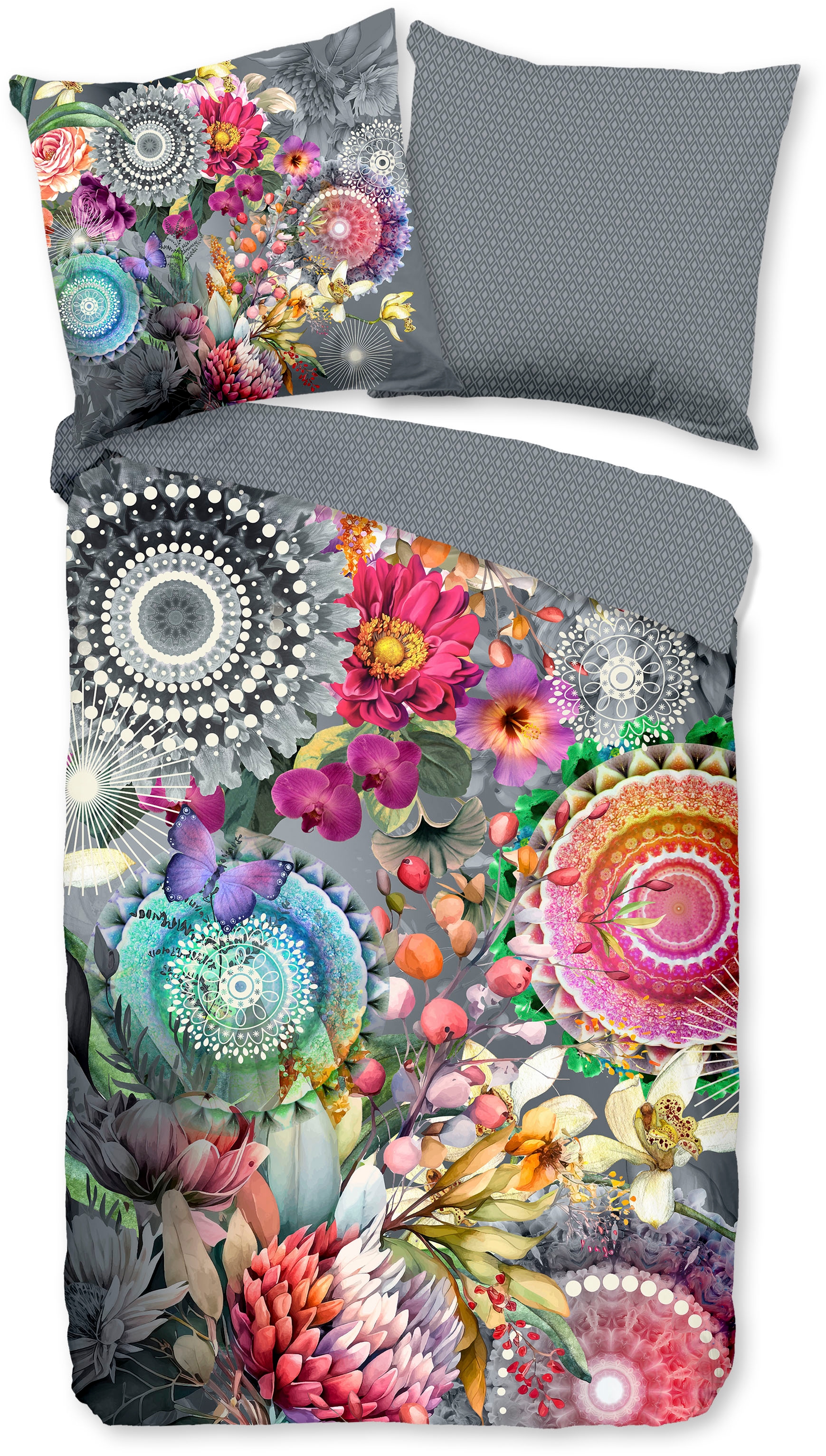 hip Wendebettwäsche "Olinga" 3 Stk. tlg. Satin, Reißverschluss, Wendeoptik, günstig online kaufen