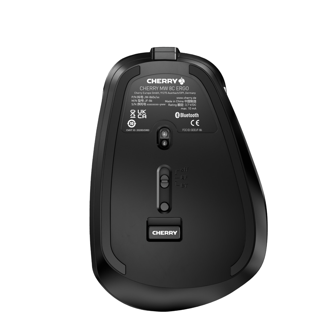 Cherry ergonomische Maus »MW 8C ERGO«, Bluetooth, Inklusive Transportbeutel