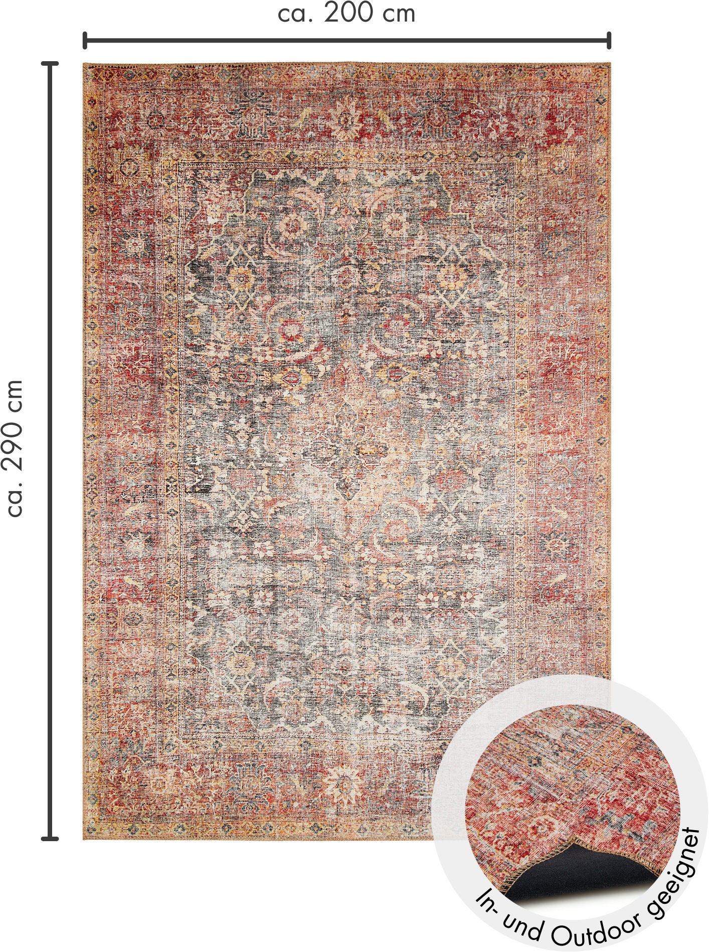 LUXOR living Teppich »Lago«, rechteckig, 6 mm Höhe, faltbarer Teppich, modernes Design, waschbar, In- und Outdoor geeignet