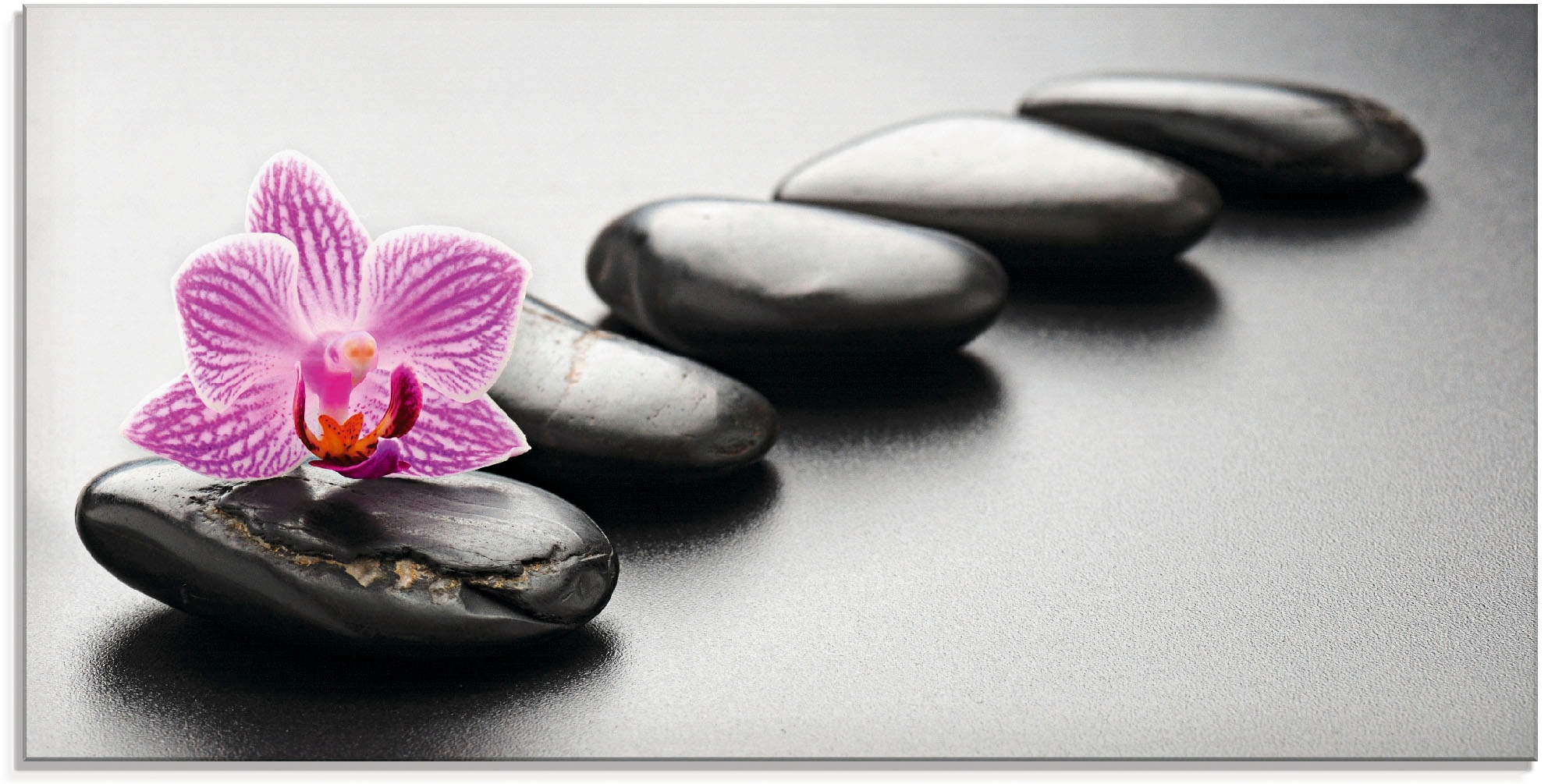 Artland Glasbild "Spa-Konzept mit Zen Steinen und Orchidee" Zen 1 Stk. tlg. in verschiedenen Größen